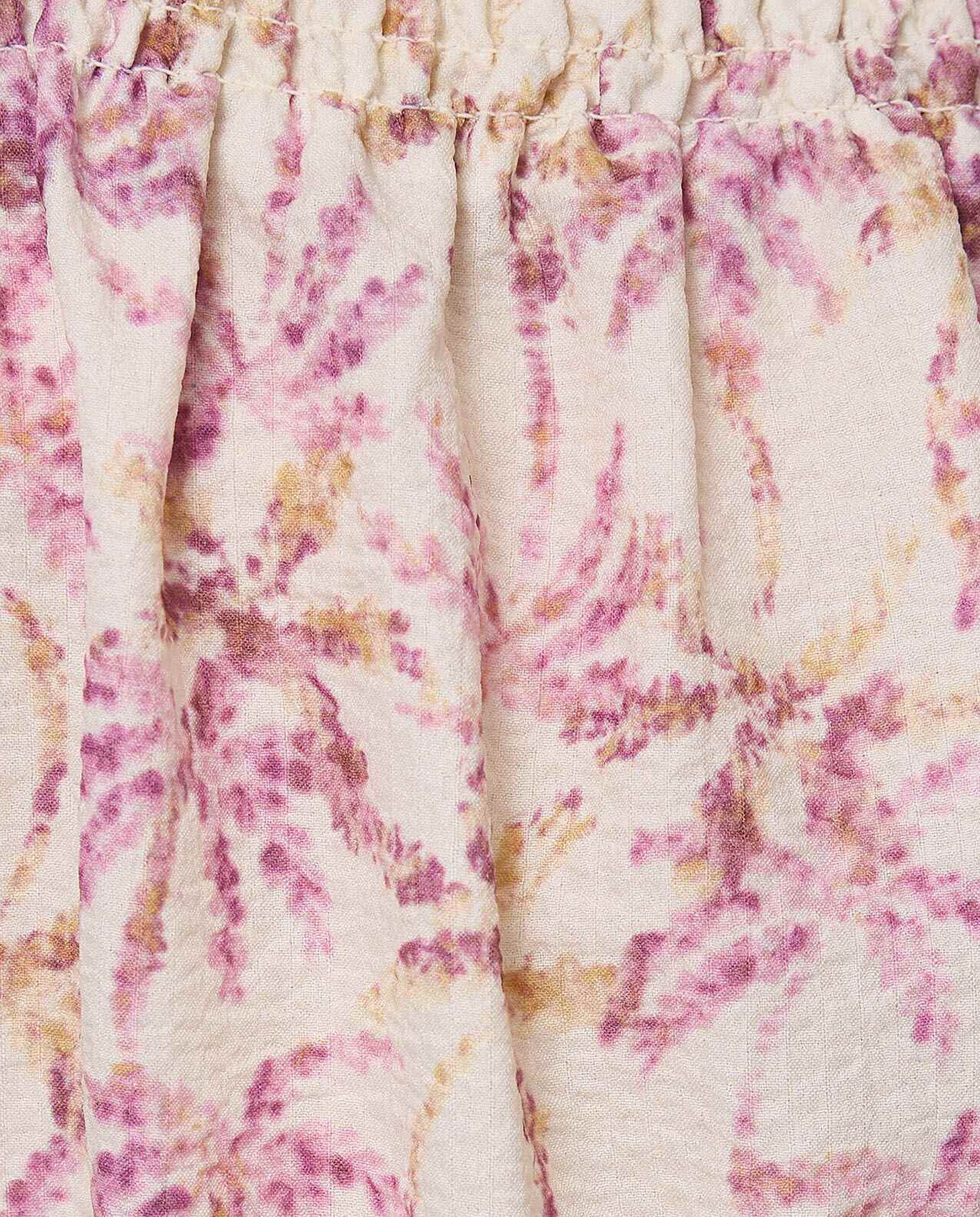 Printed Ruffle Hem Dress With Square Neck And Balloon Sleeves