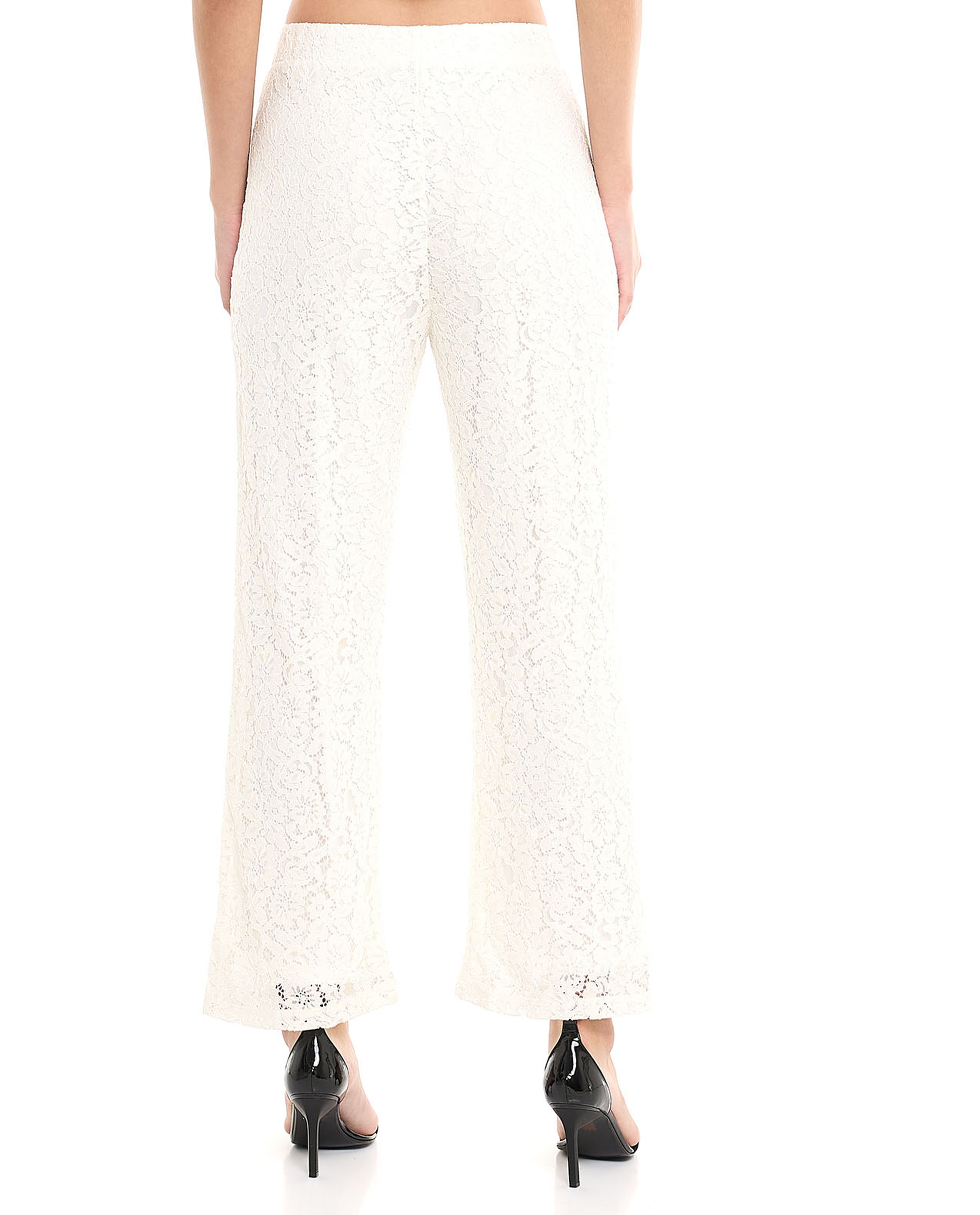 Laced Shirt With Spread Collar And Long Sleeves