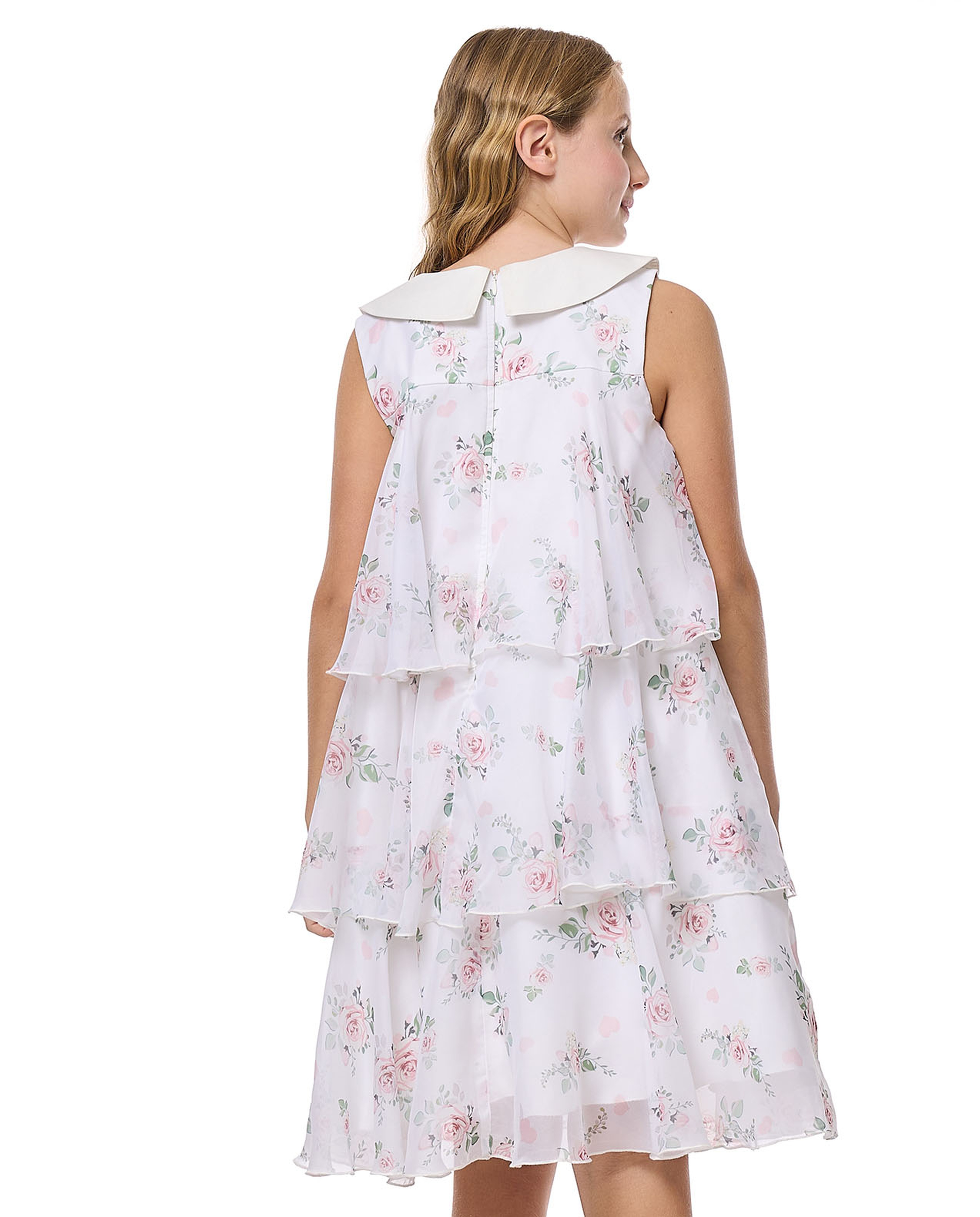 Floral Print Sleeveless Layered Dress