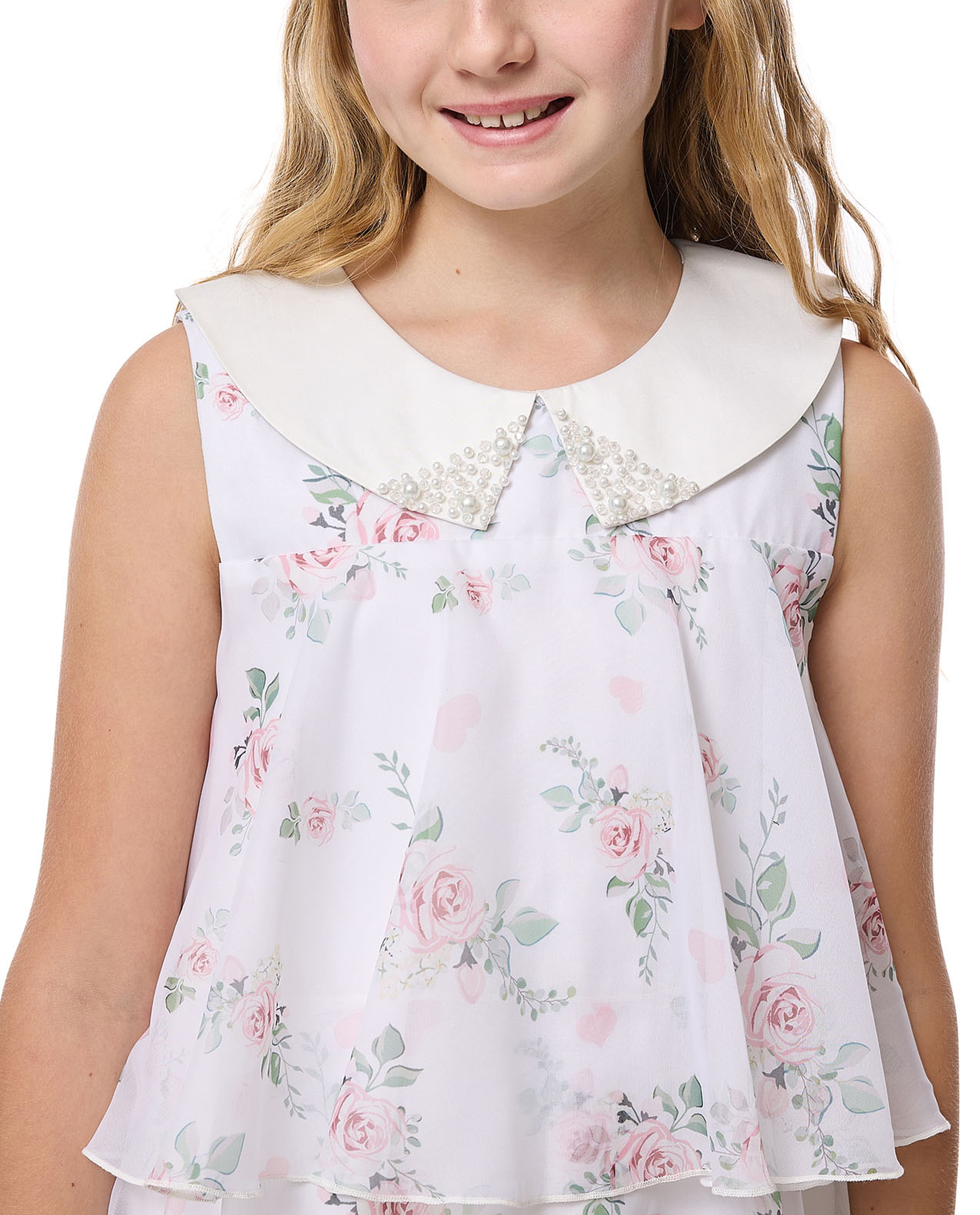 Floral Print Sleeveless Layered Dress