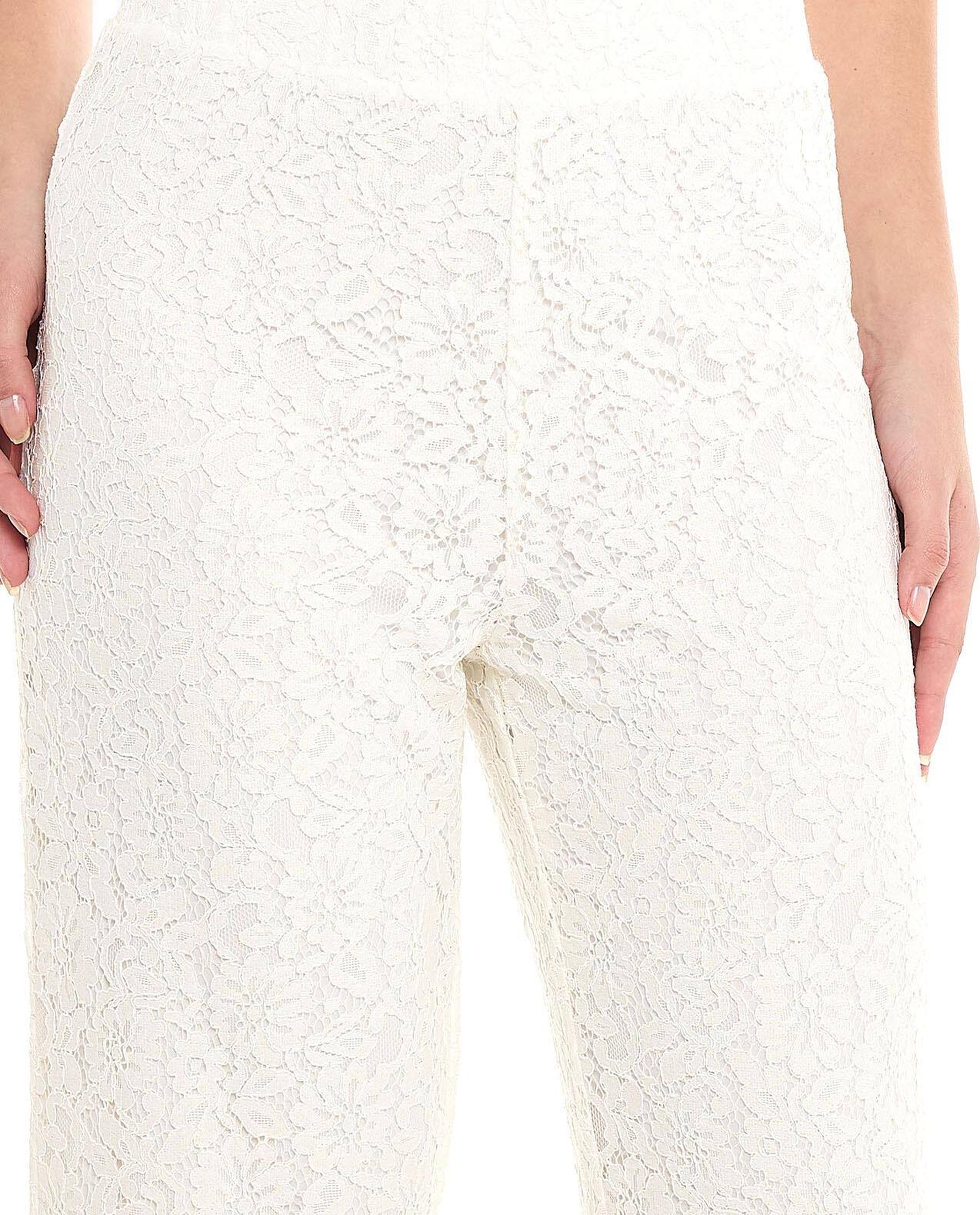 Laced Shirt With Spread Collar And Long Sleeves