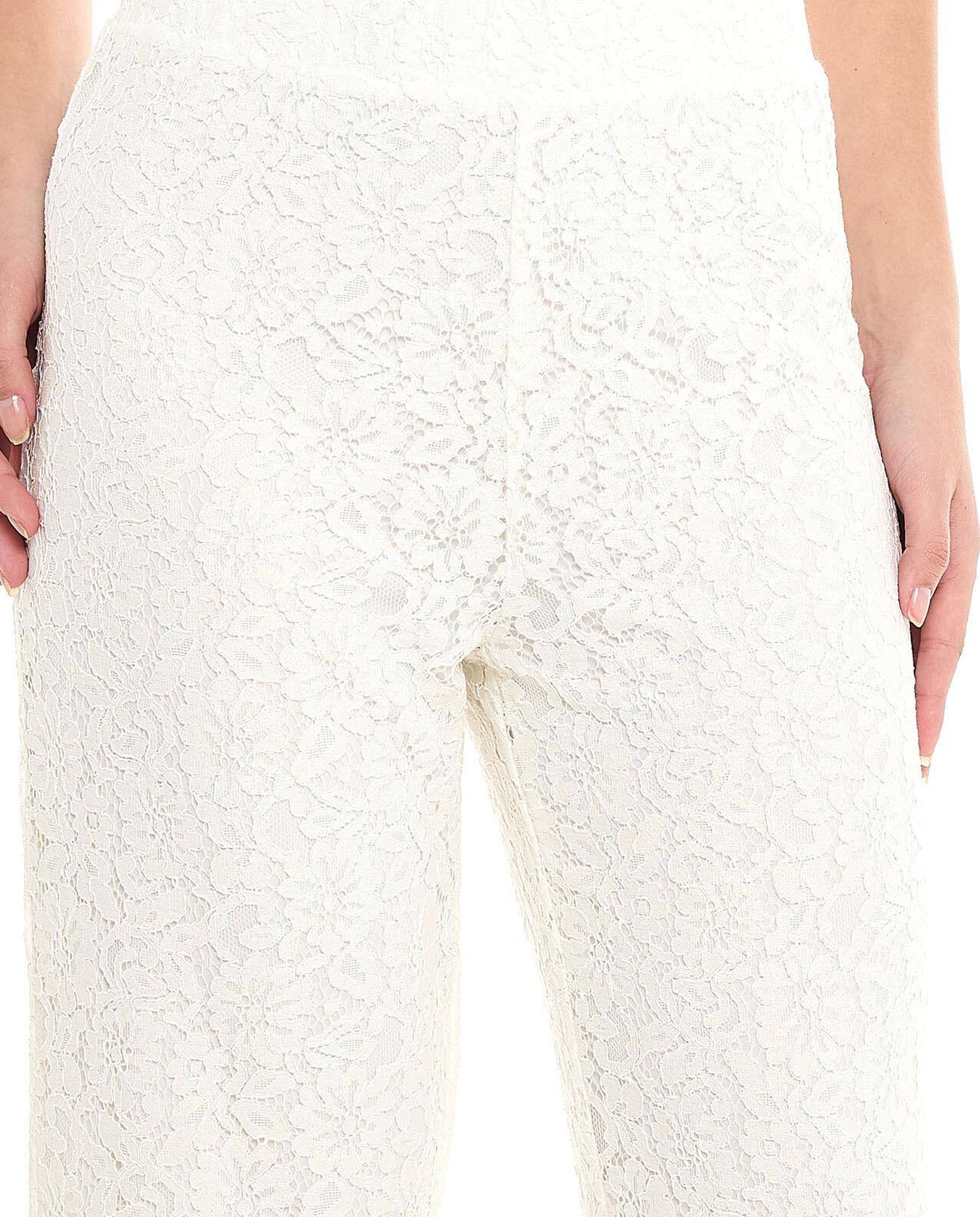 Laced Shirt With Spread Collar And Long Sleeves