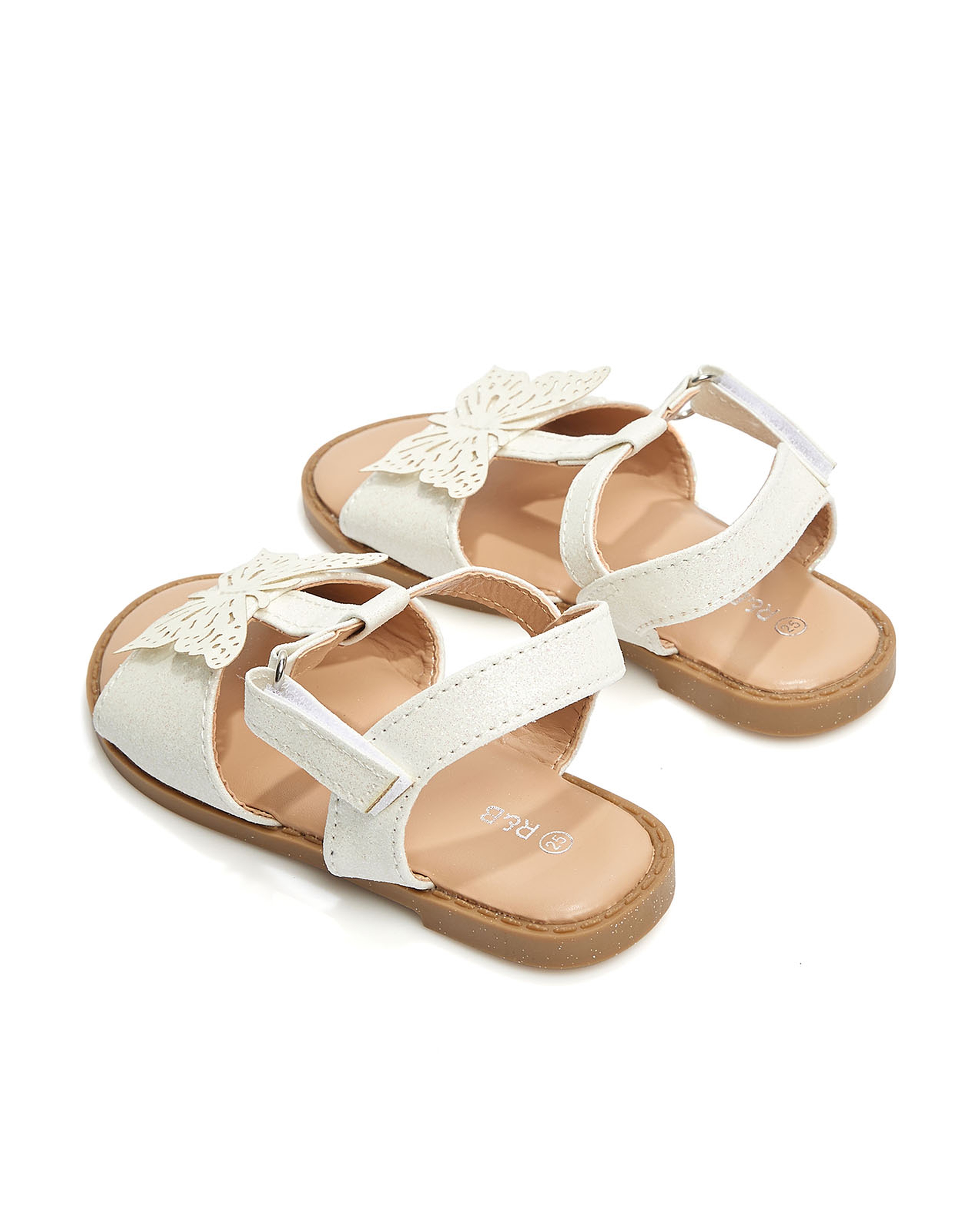 Appliqued Velcro Strap Sandals