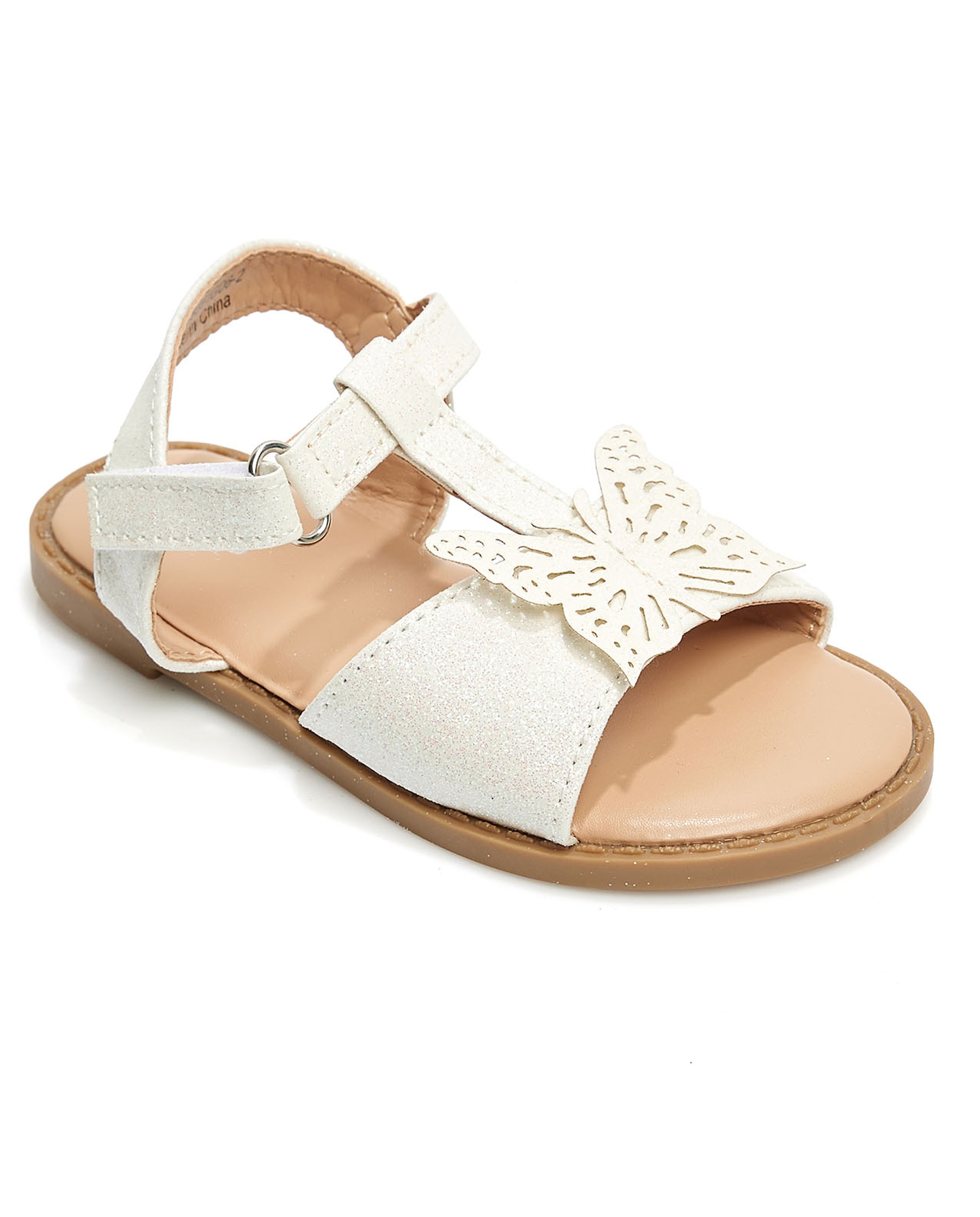 Appliqued Velcro Strap Sandals