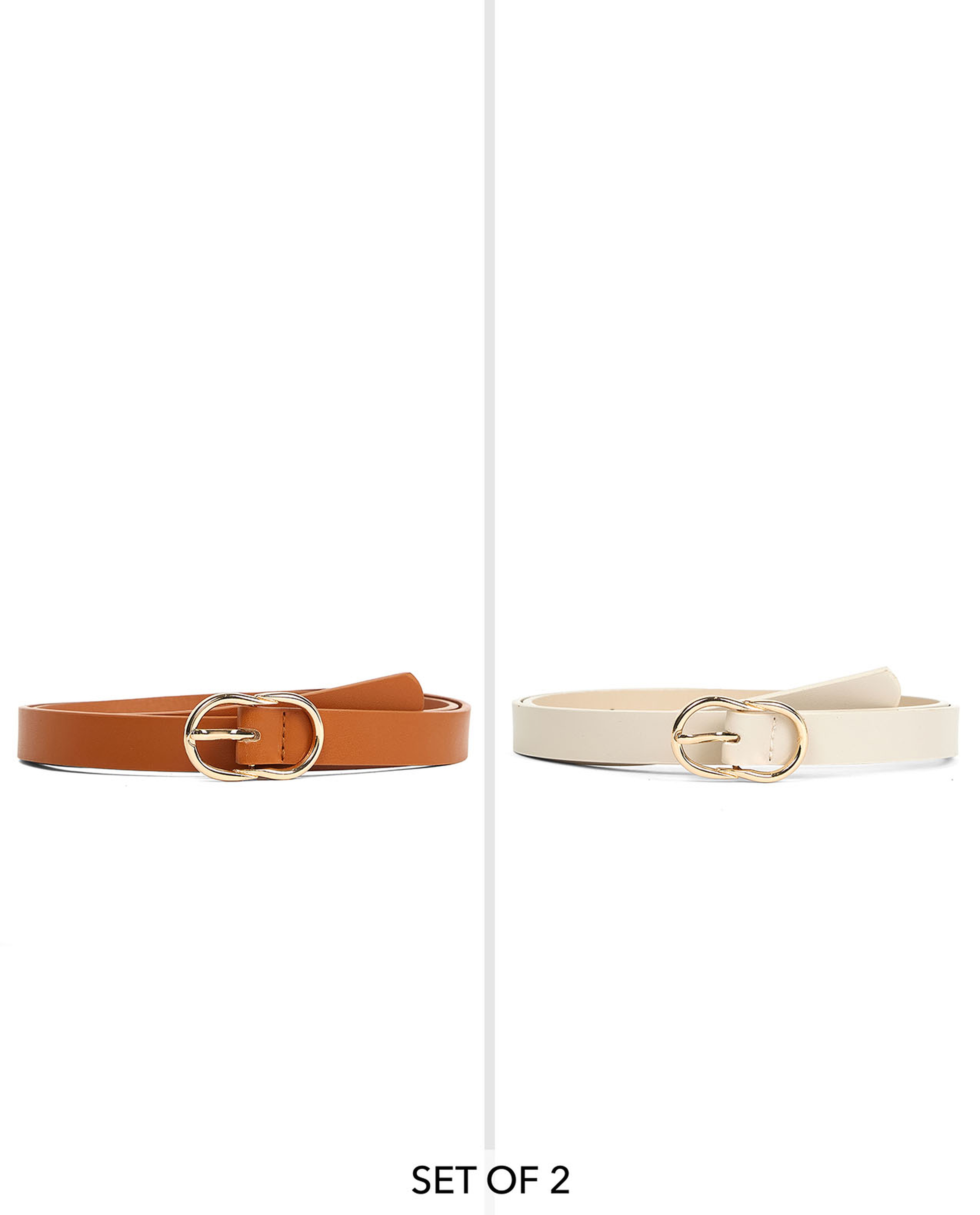 2 Pack Faux Leather Belts