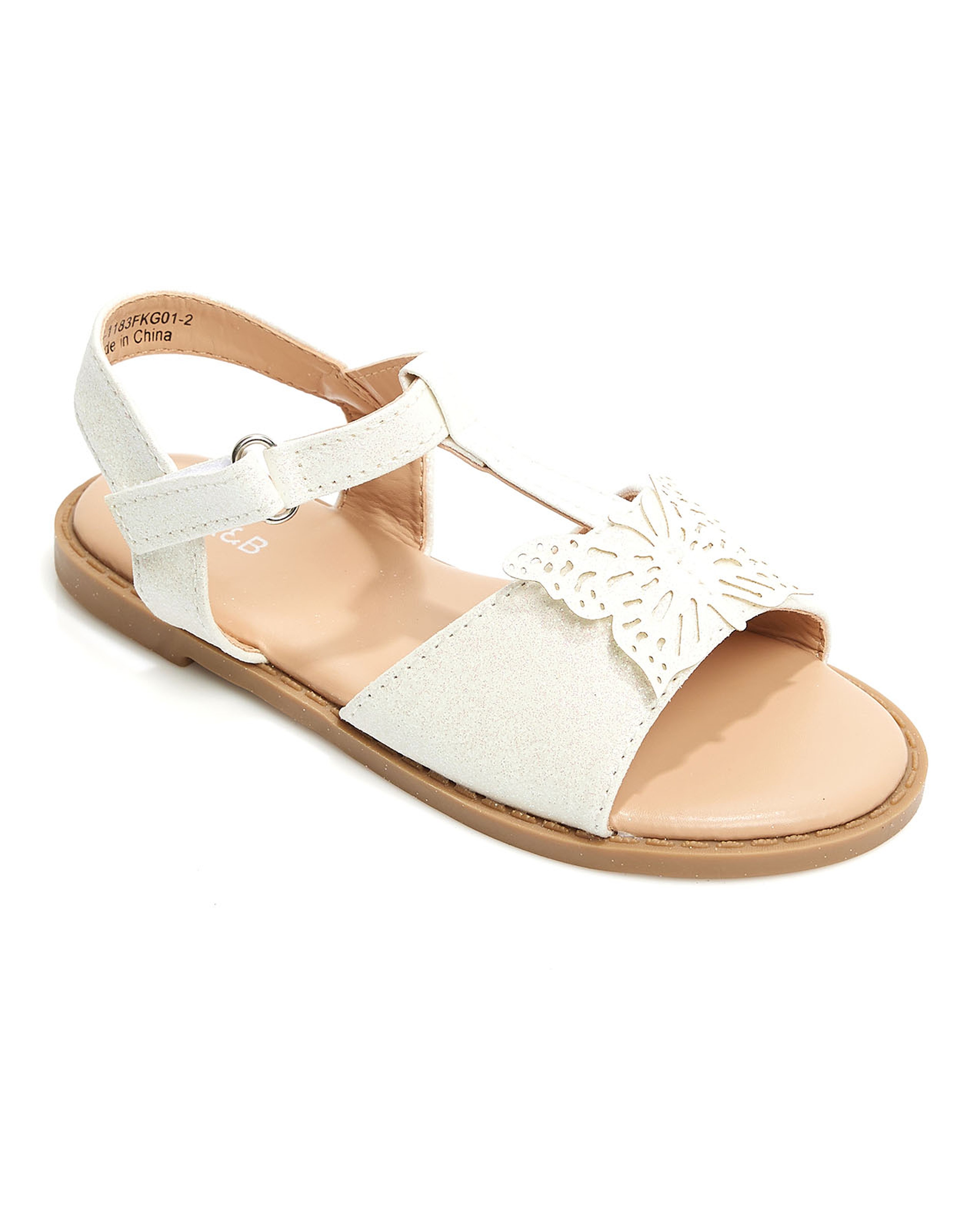 Appliqued Velcro Strap Sandals