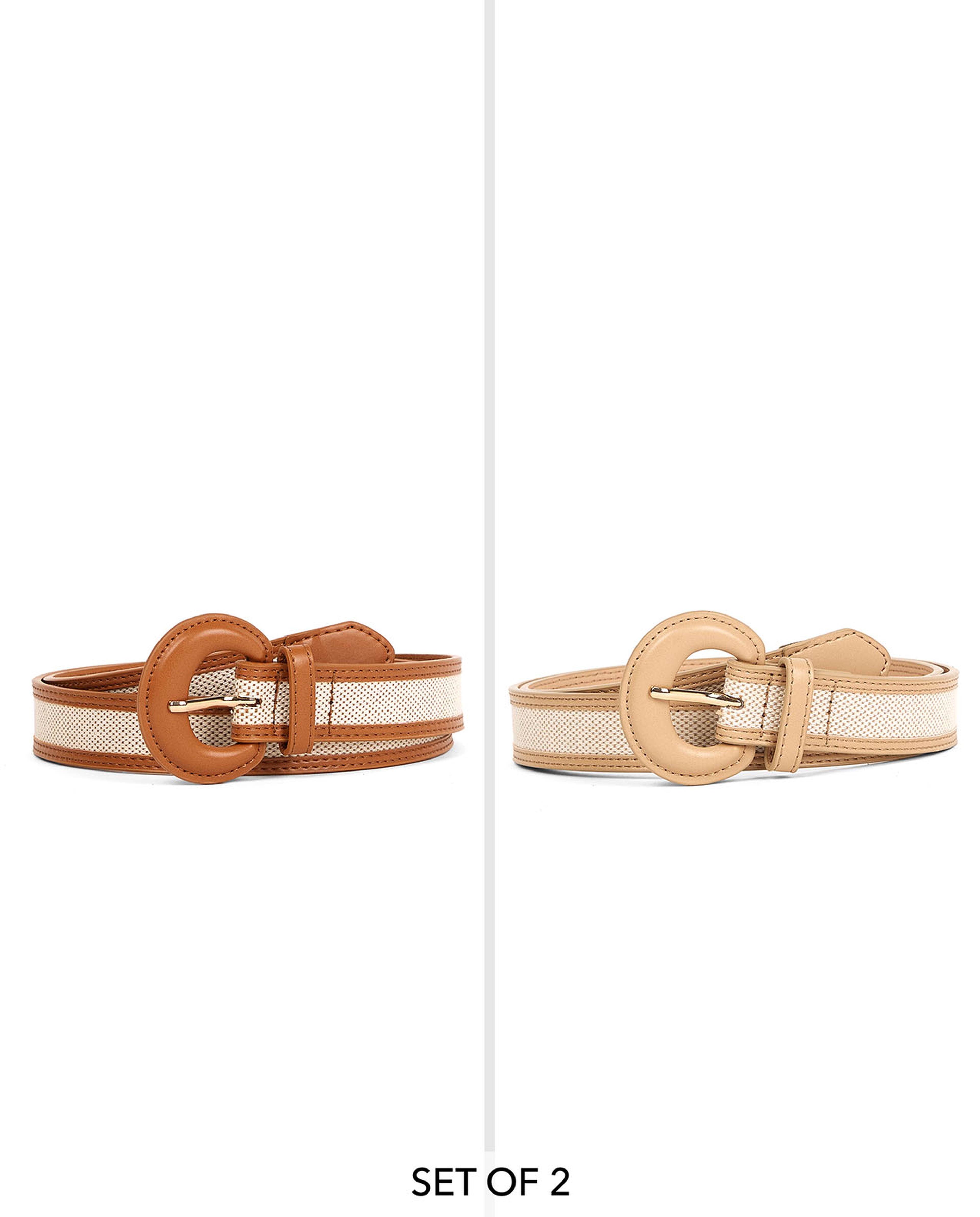 2 Pack Contrast Trim Belts