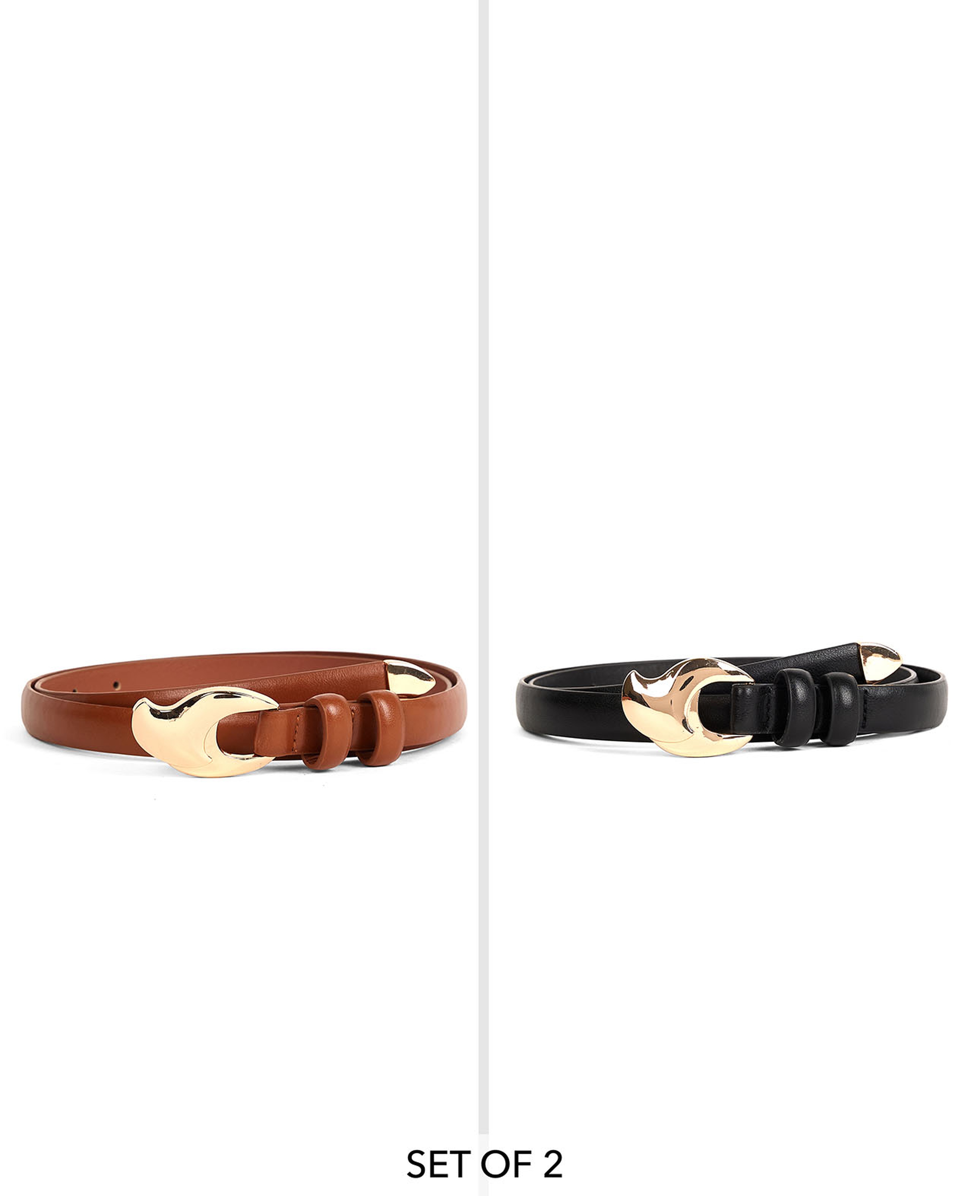 2 Pack Faux Leather Belts