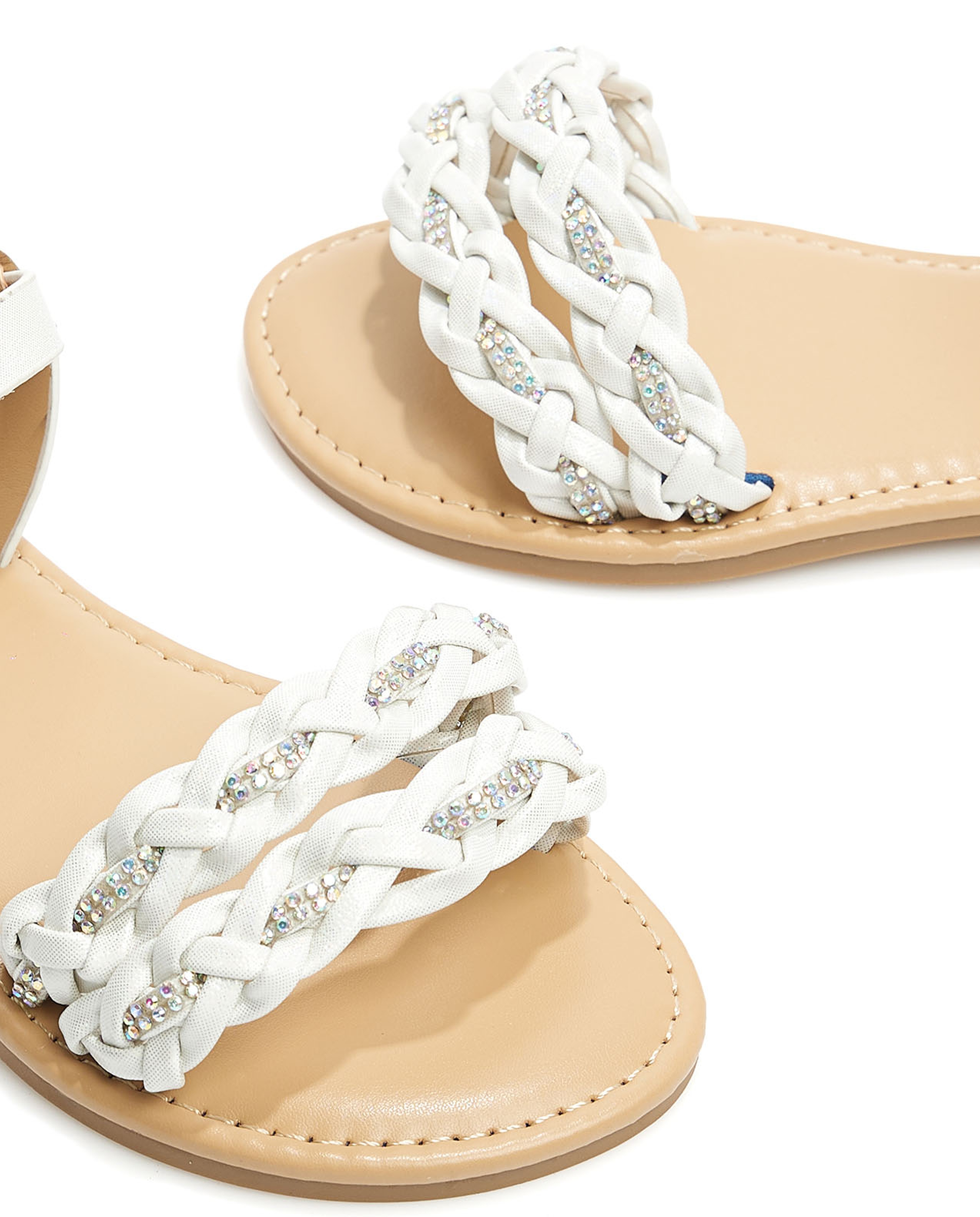 Braided Strap Flat Sandals