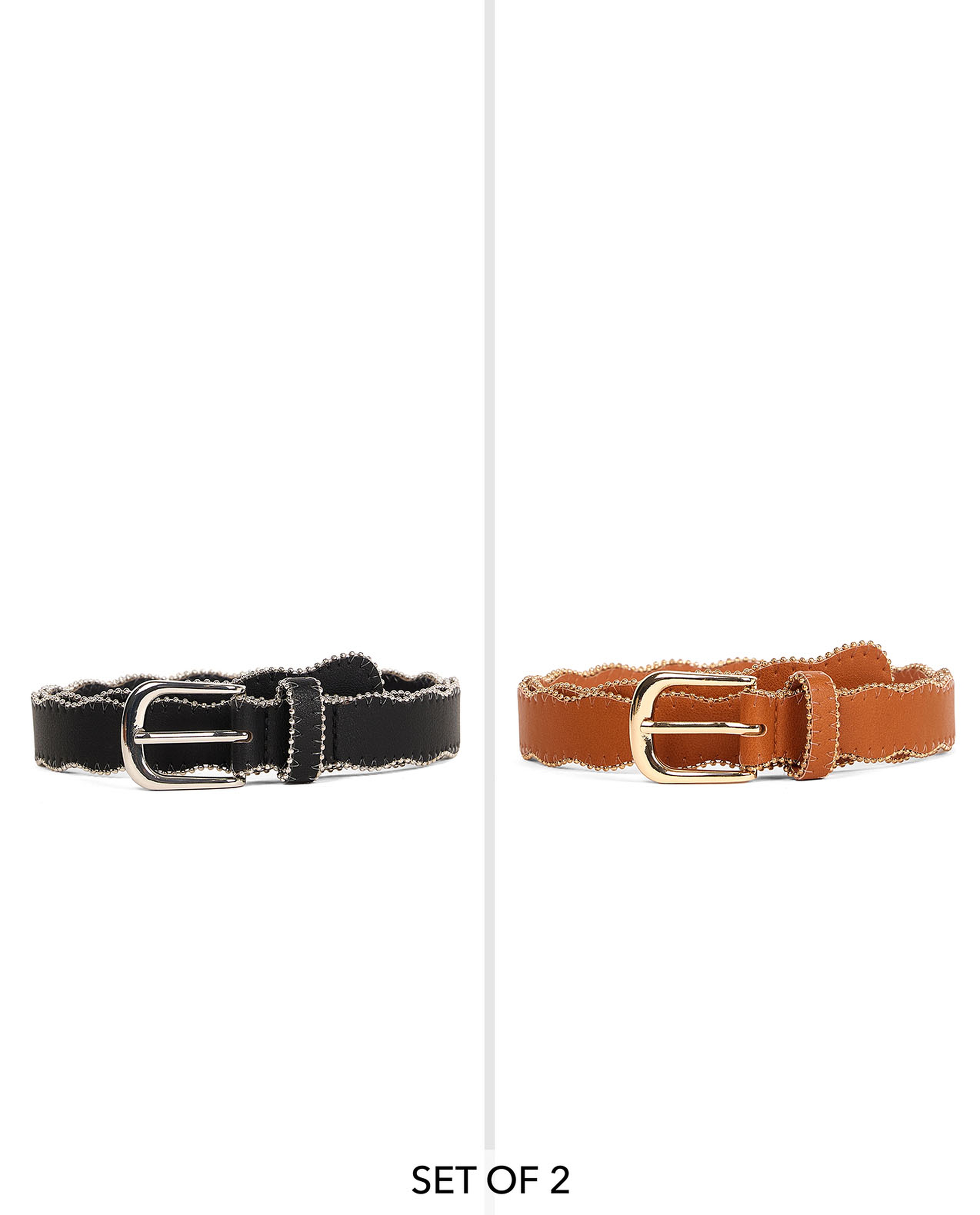 2 Pack Faux Leather Belts