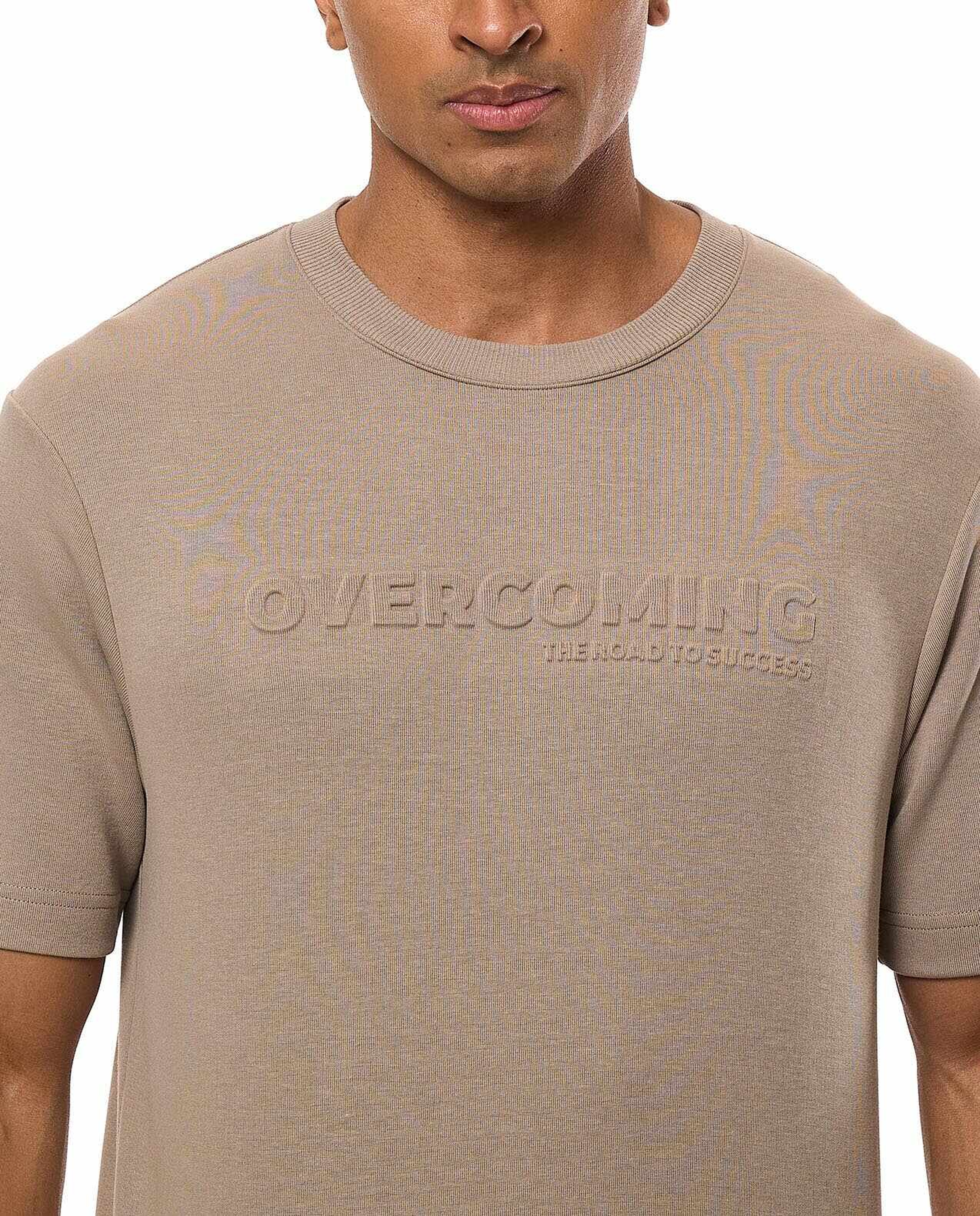 Embossed T-Shirt with Crew Neck and Short Sleeves