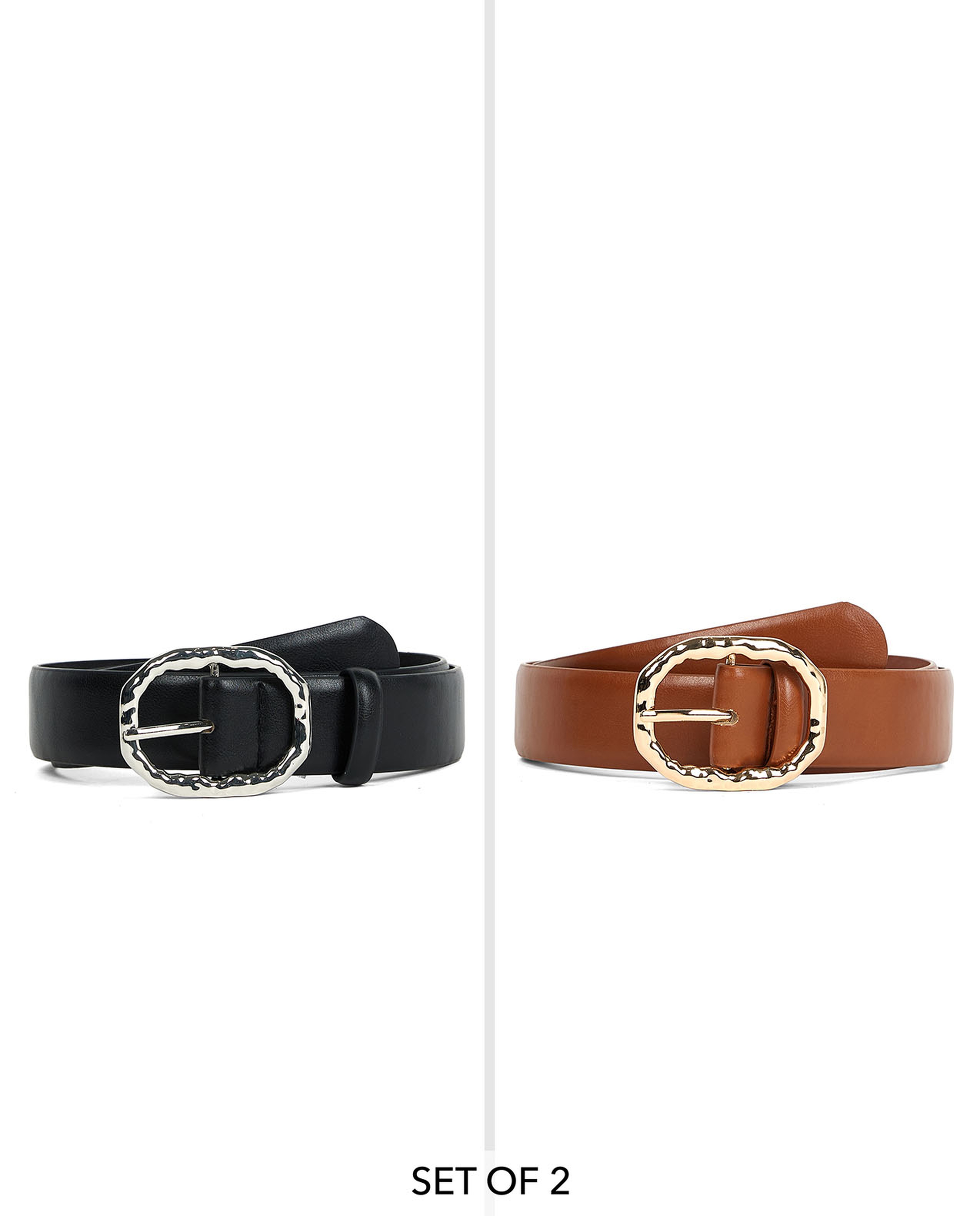 2 Pack Faux Leather Belts