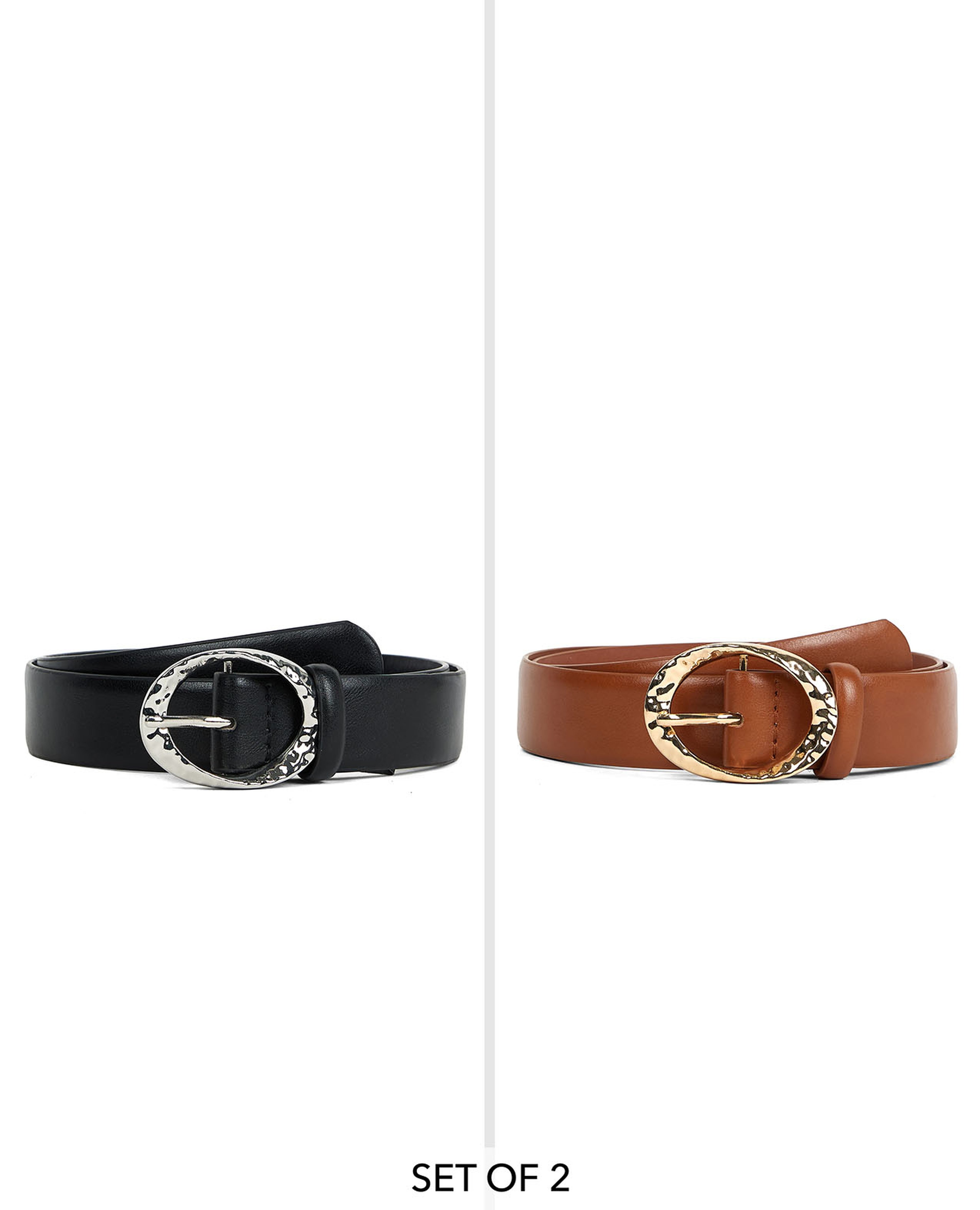 2 Pack Faux Leather Belts