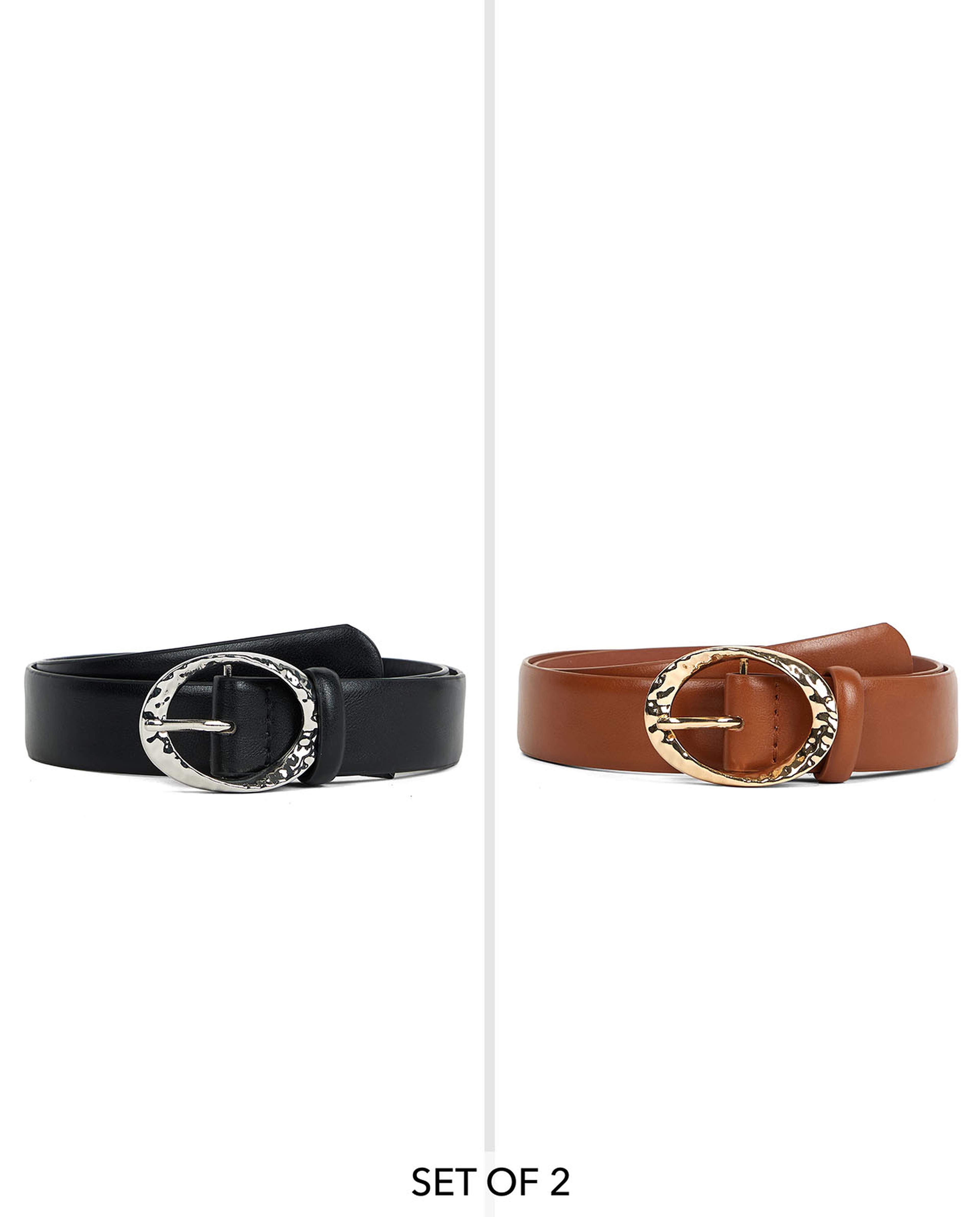 2 Pack Faux Leather Belts