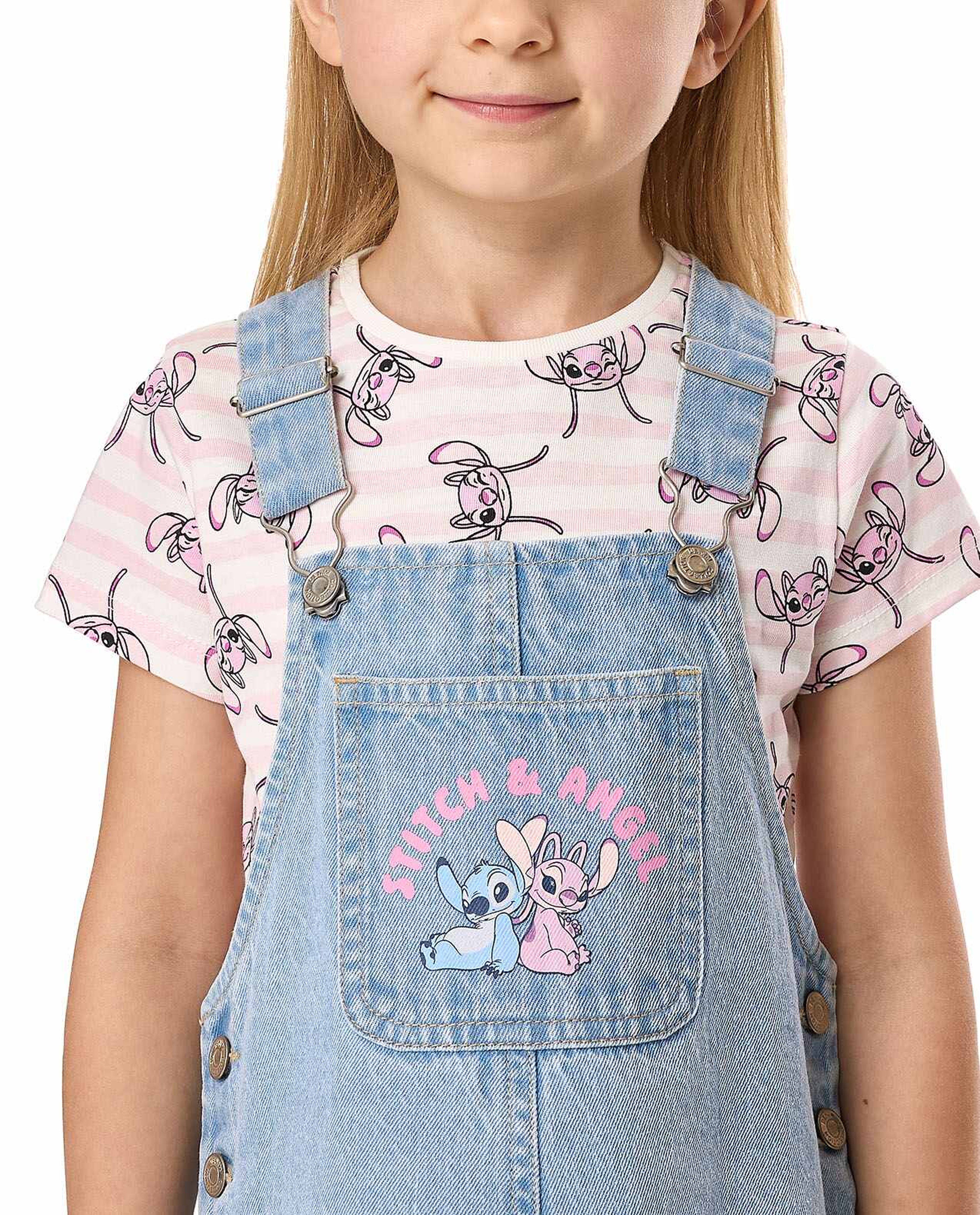 Stitch Printed Dungaree Dress