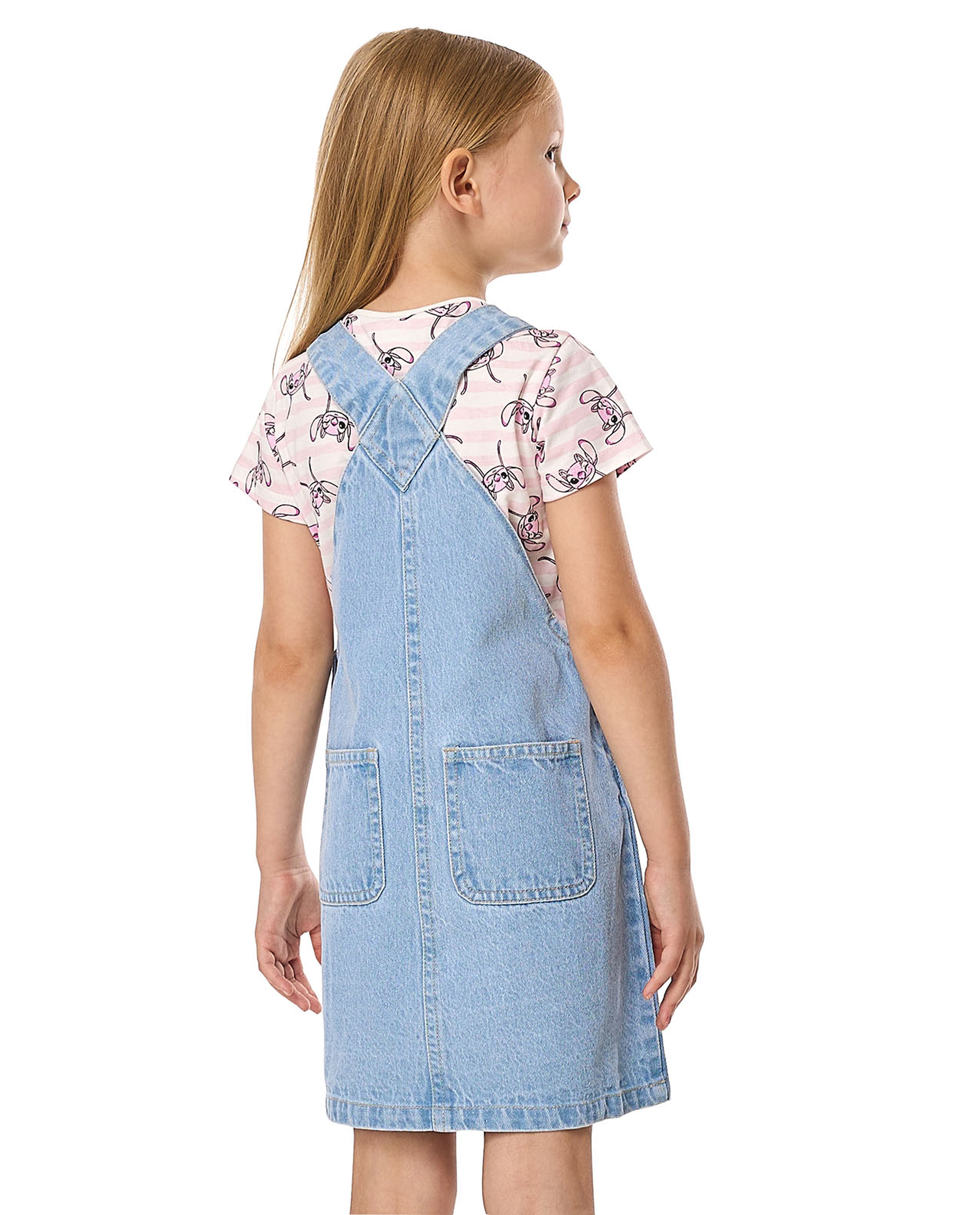 Stitch Printed Dungaree Dress