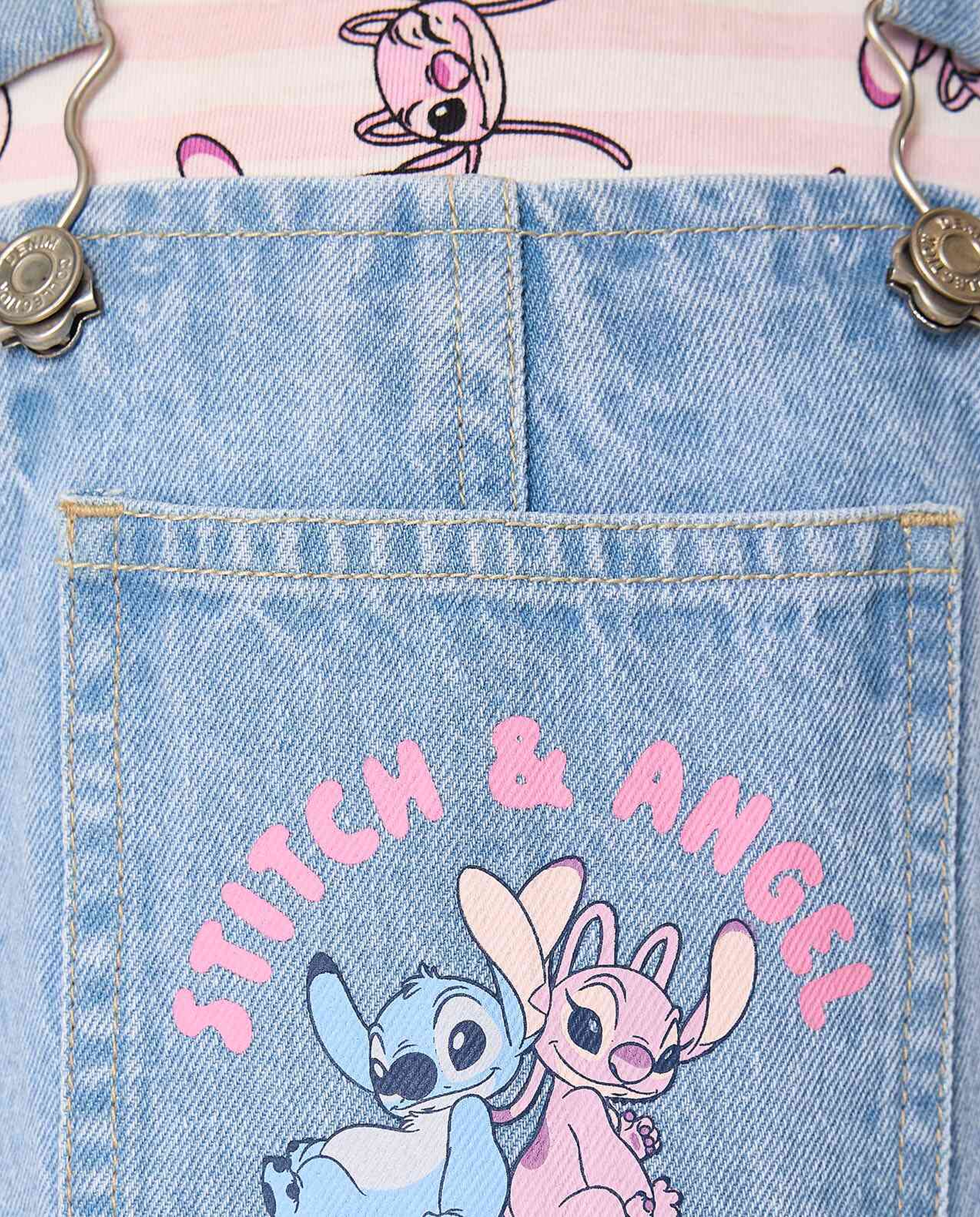 Stitch Printed Dungaree Dress