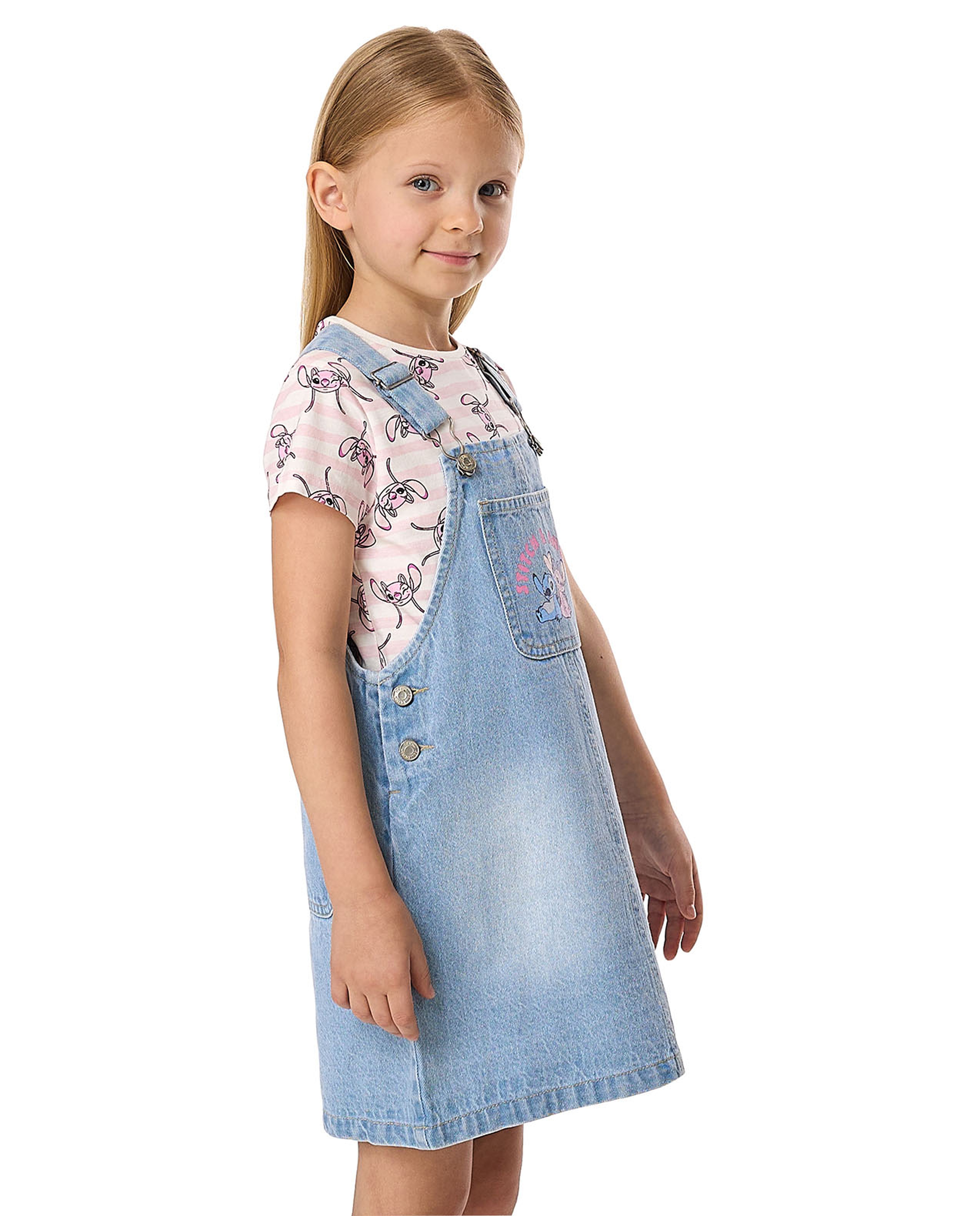 Stitch Printed Dungaree Dress