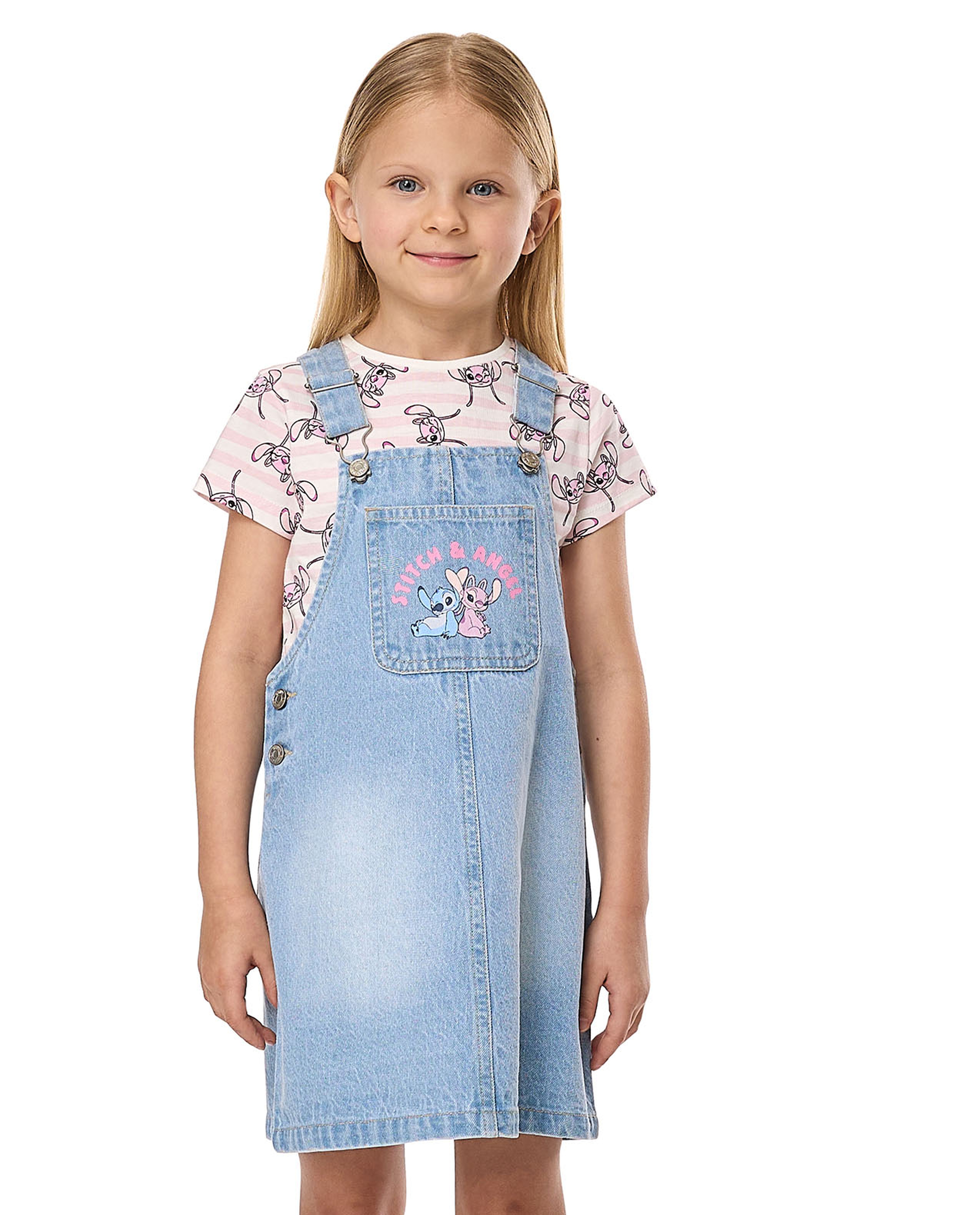 Stitch Printed Dungaree Dress