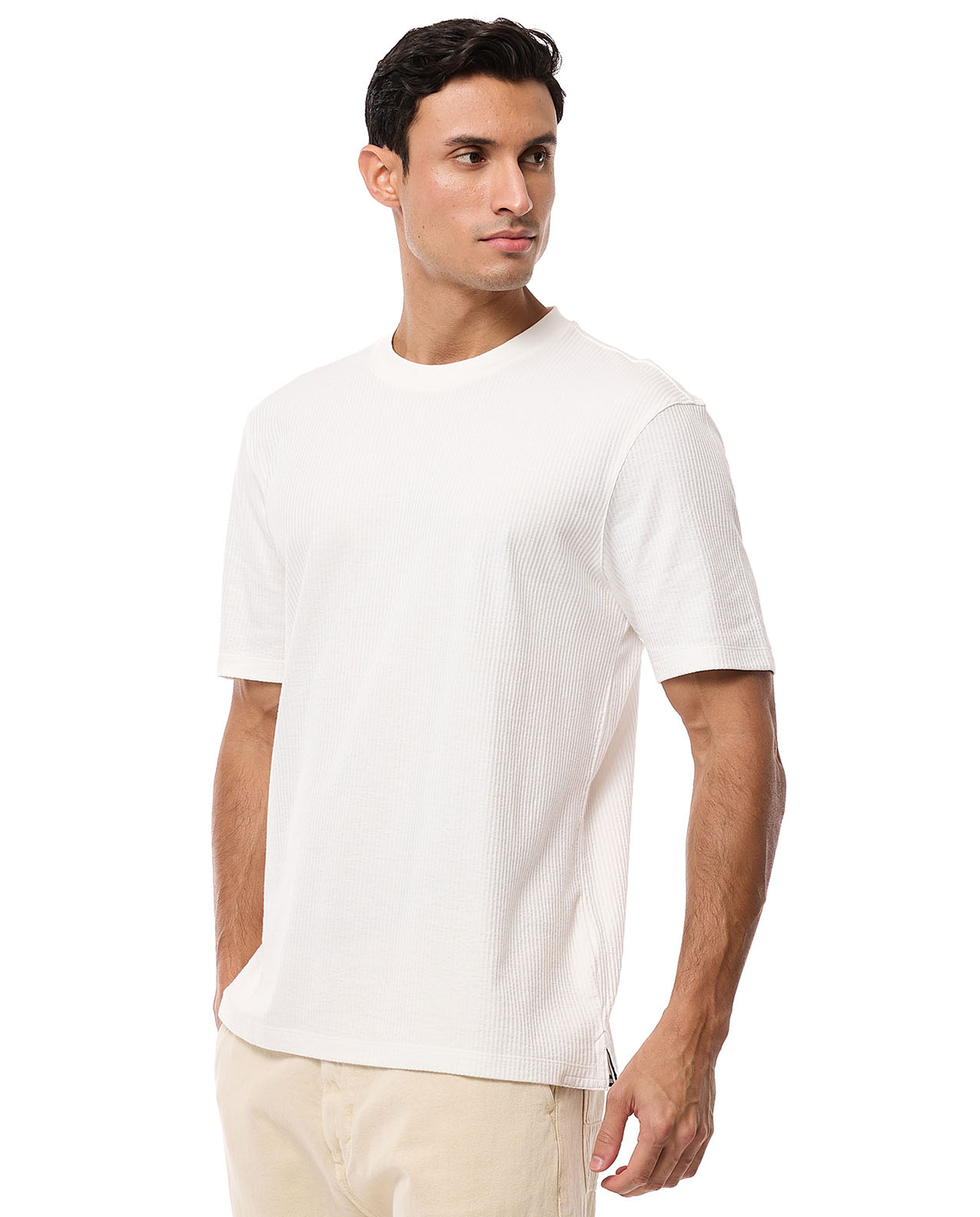 Solid T-Shirt with Crew Neck and Short Sleeves