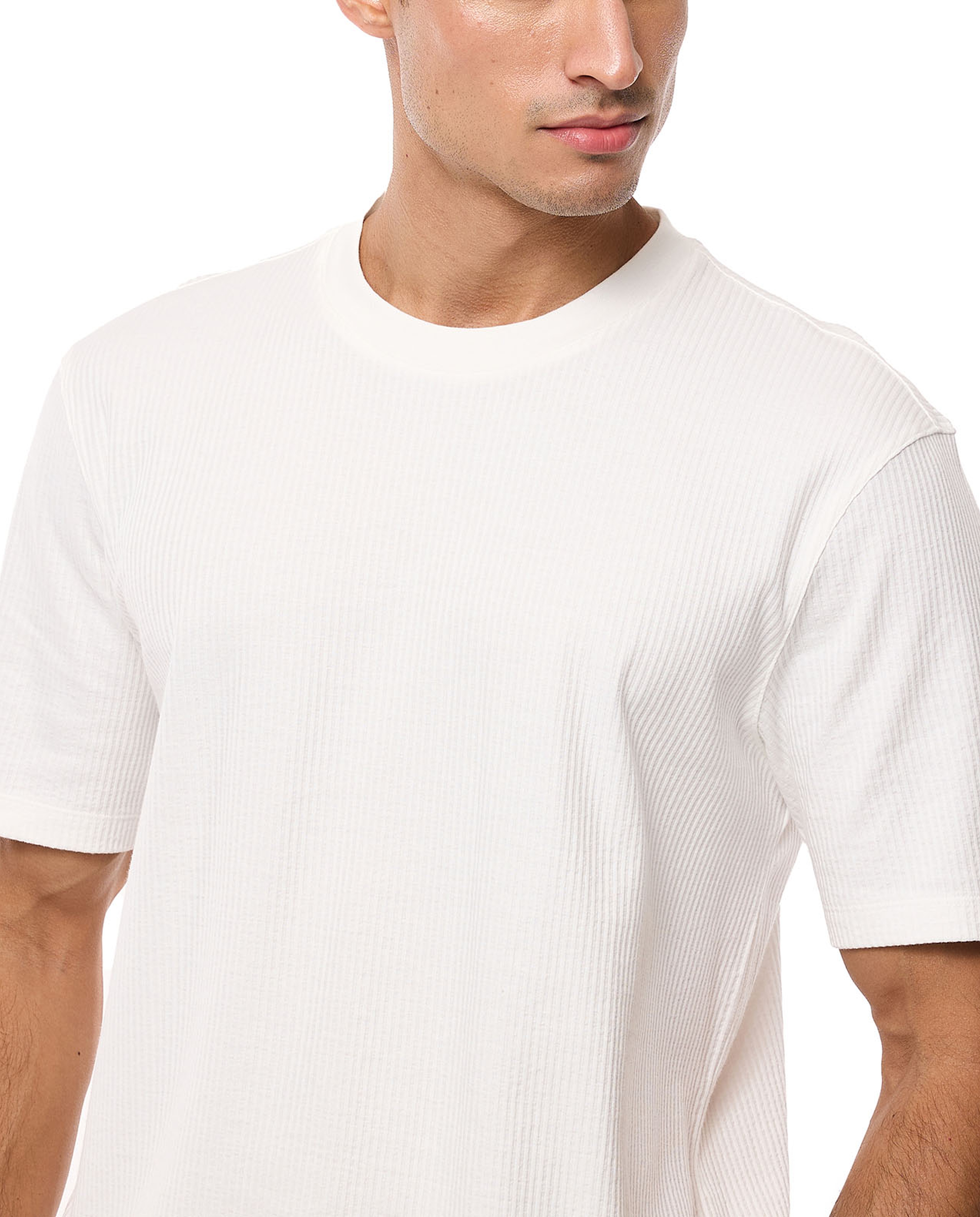 Solid T-Shirt with Crew Neck and Short Sleeves