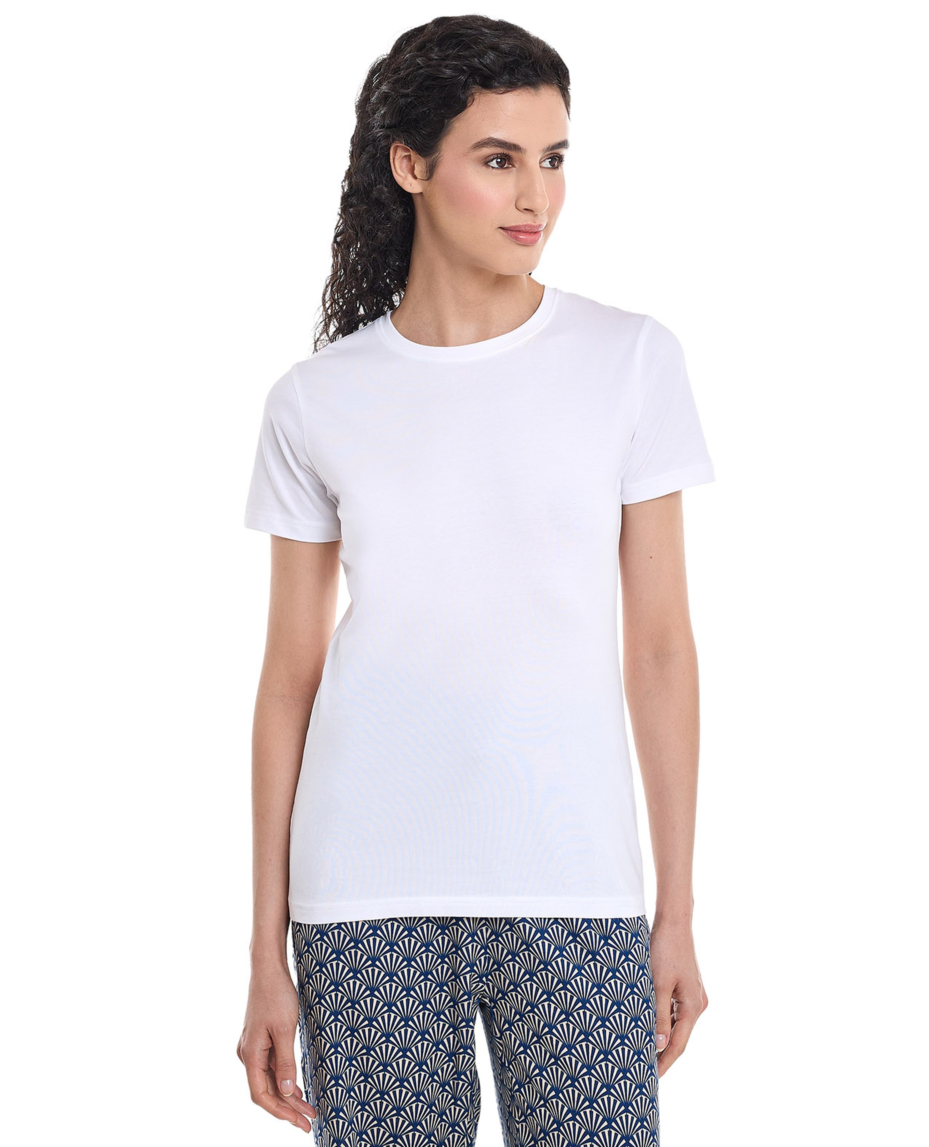 Solid T-Shirt with Crew Neck and Short Sleeves