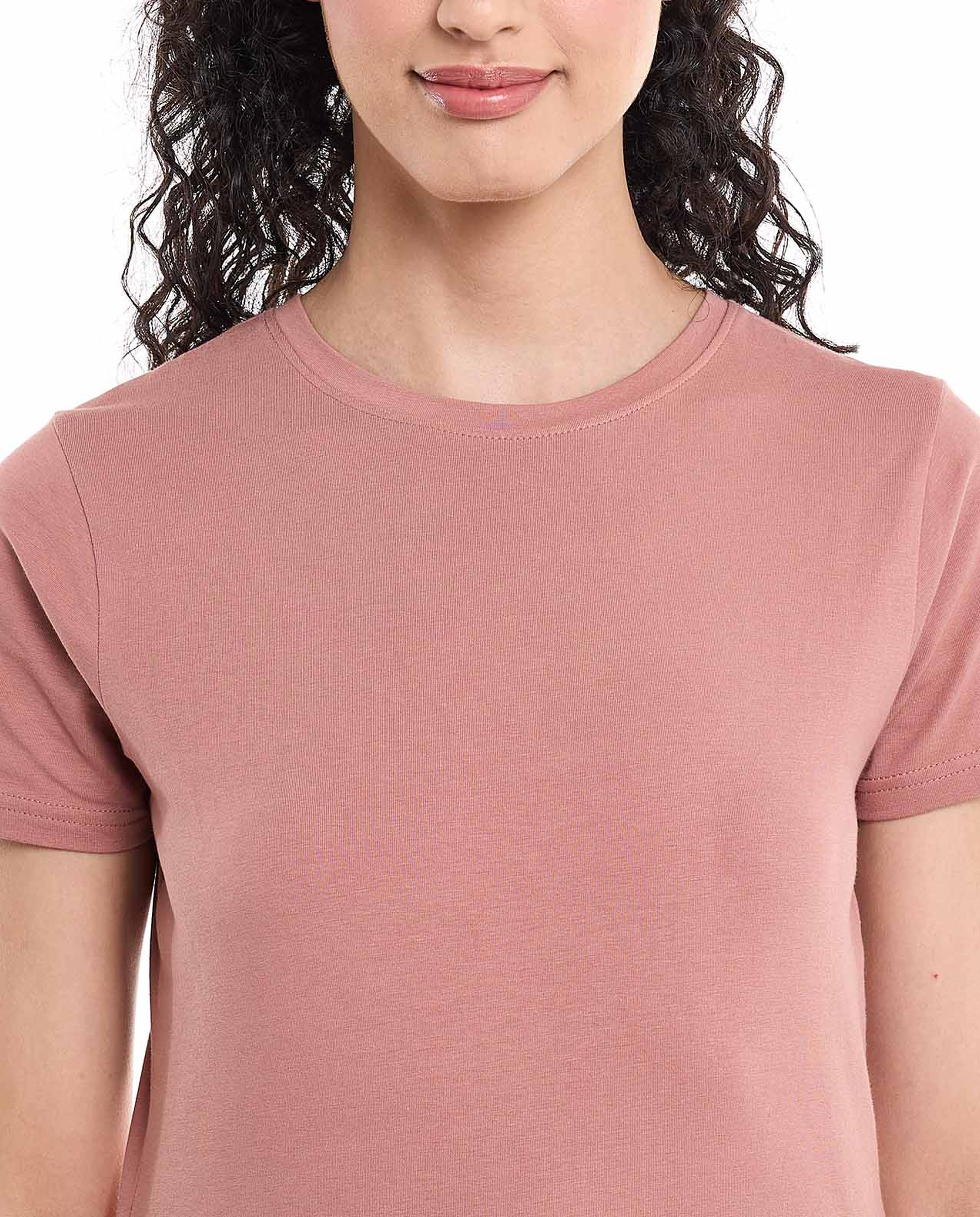 Solid T-Shirt with Crew Neck and Short Sleeves