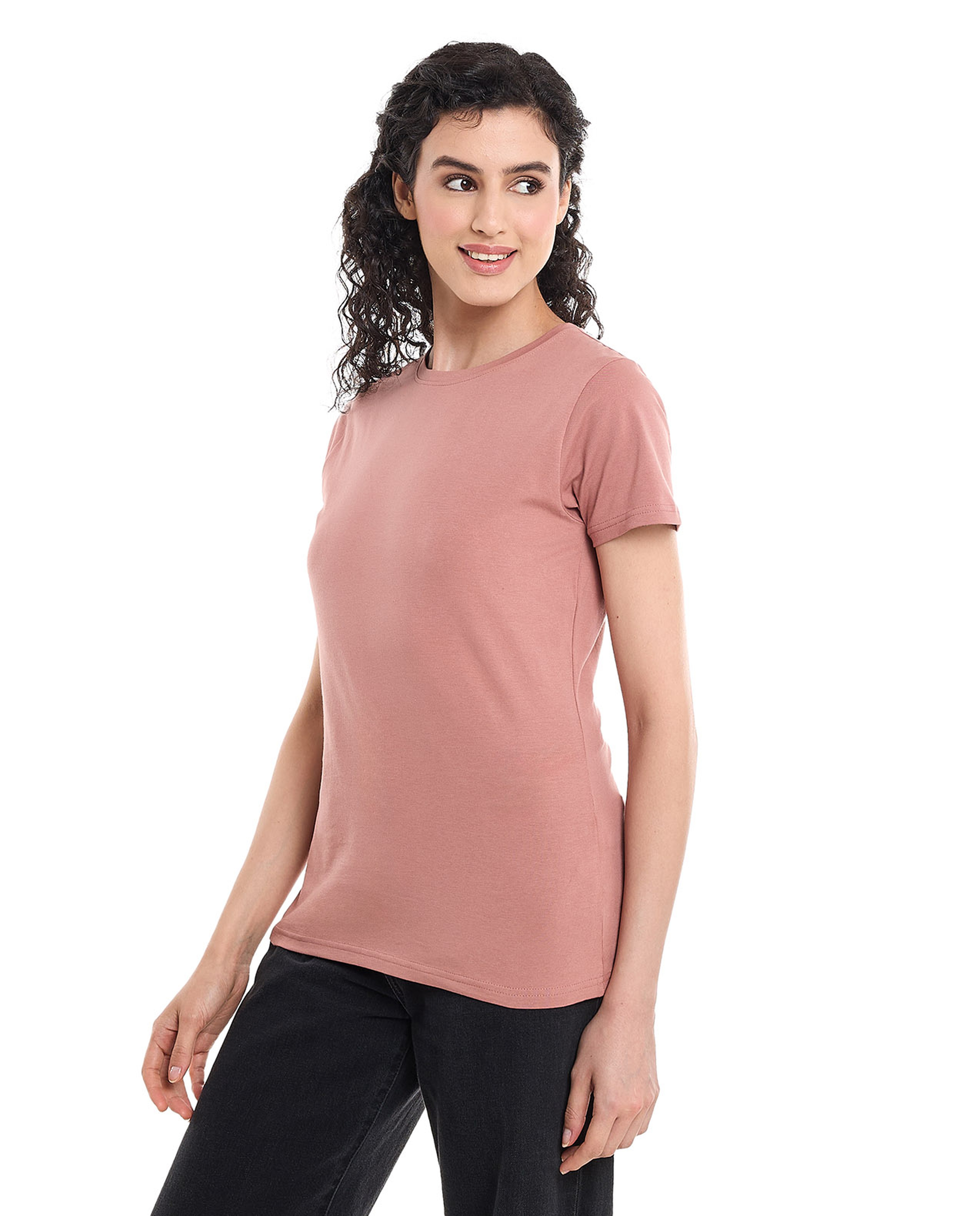 Solid T-Shirt with Crew Neck and Short Sleeves