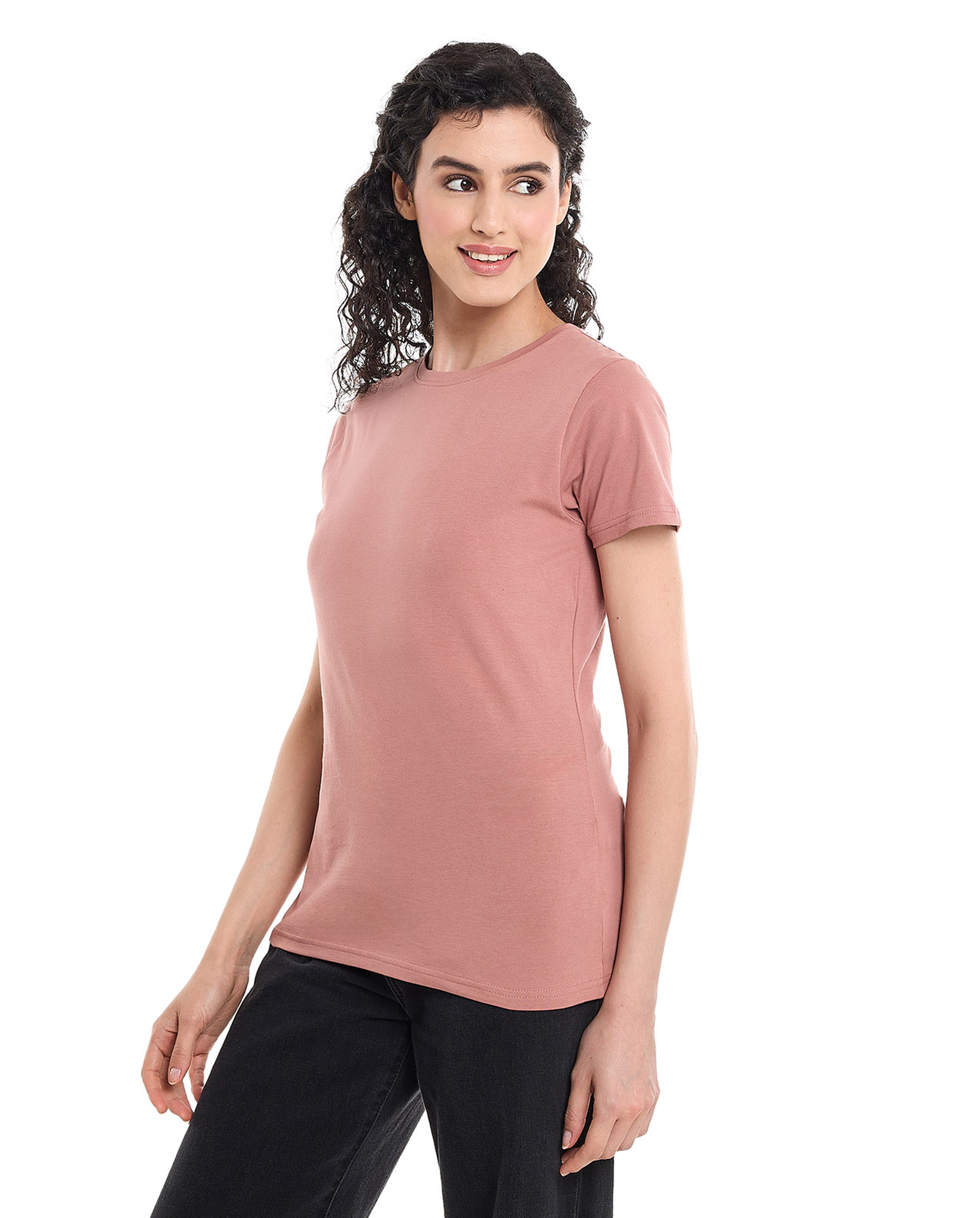 Solid T-Shirt with Crew Neck and Short Sleeves