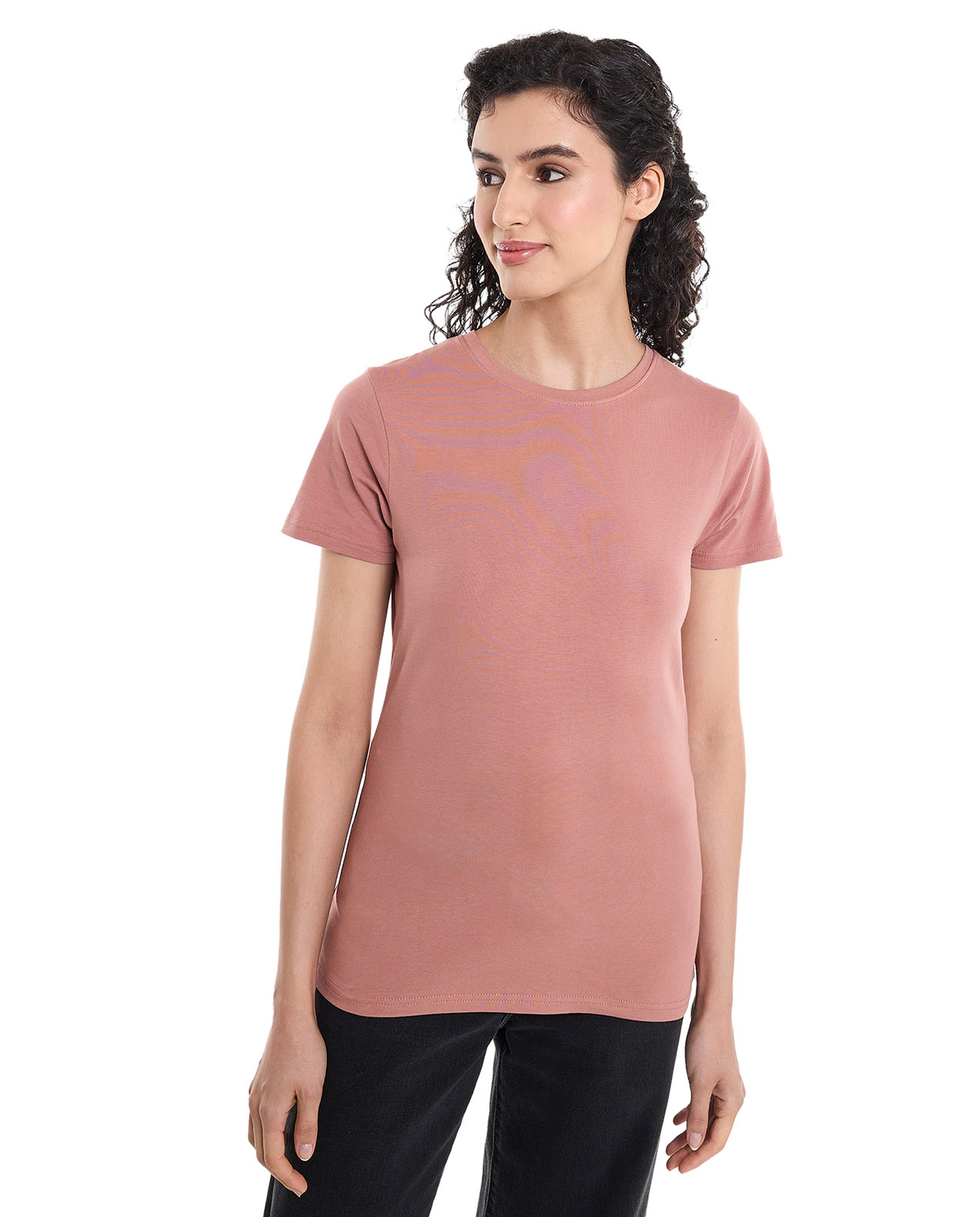 Solid T-Shirt with Crew Neck and Short Sleeves