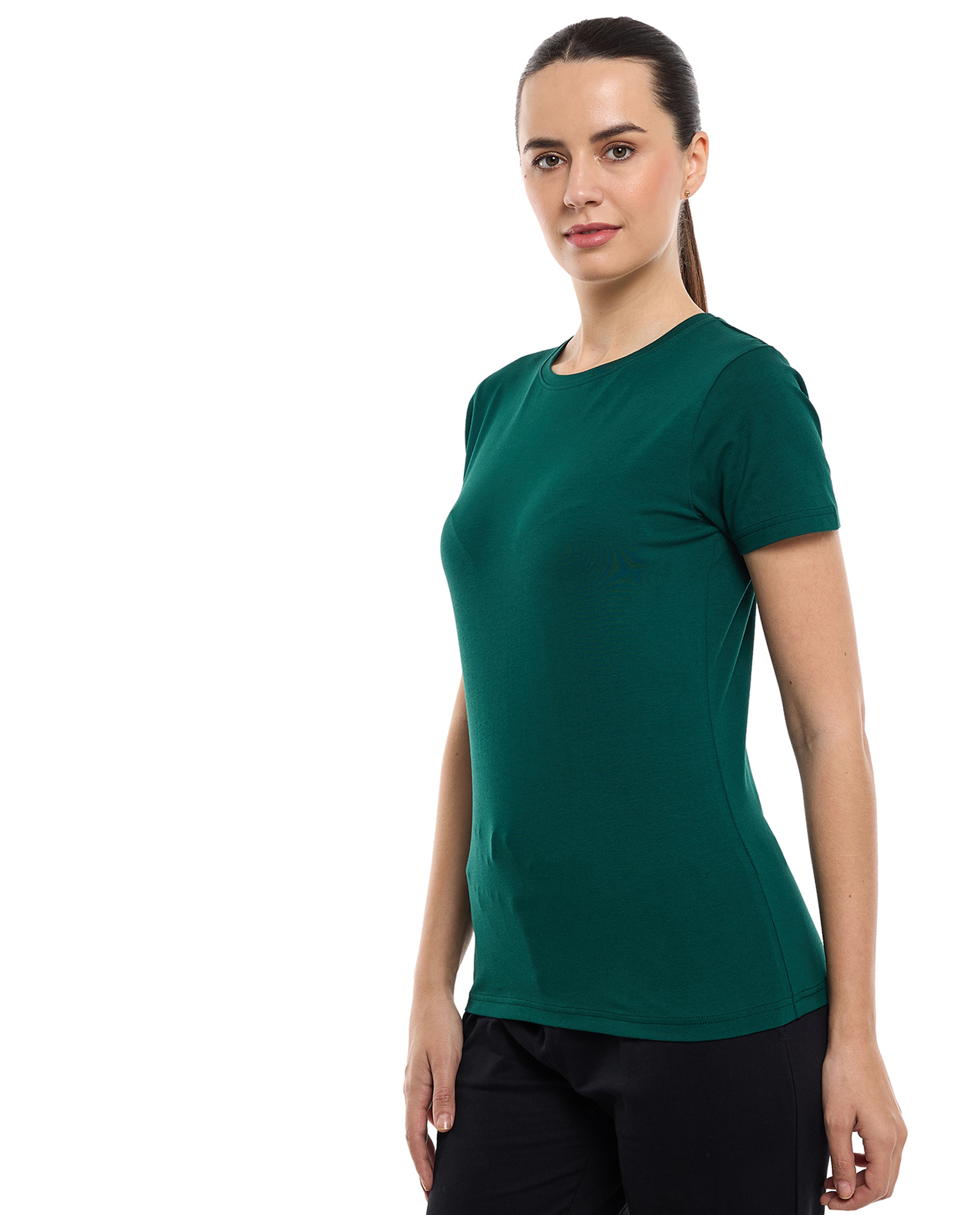 Solid T-Shirt with Crew Neck and Short Sleeves