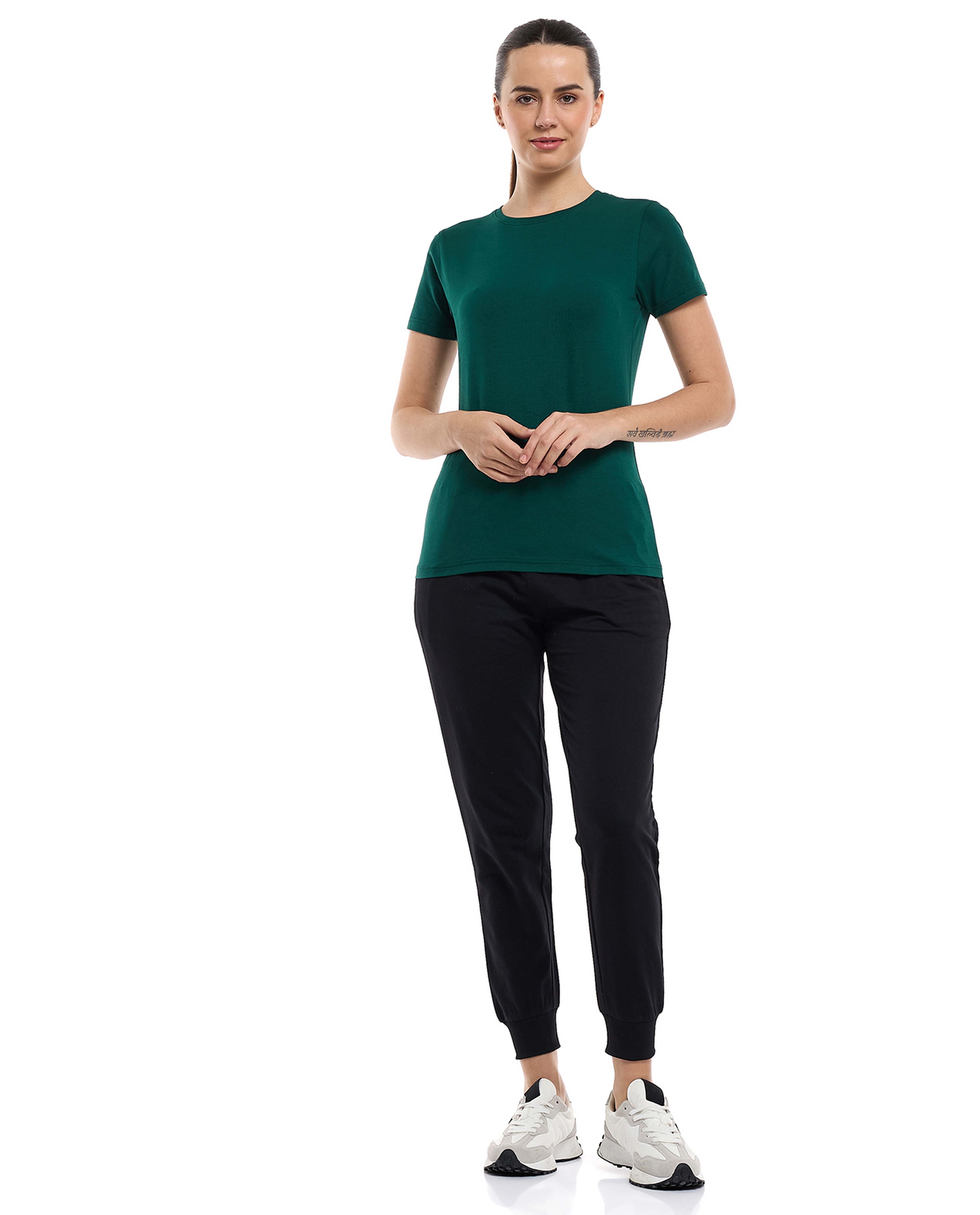 Solid T-Shirt with Crew Neck and Short Sleeves