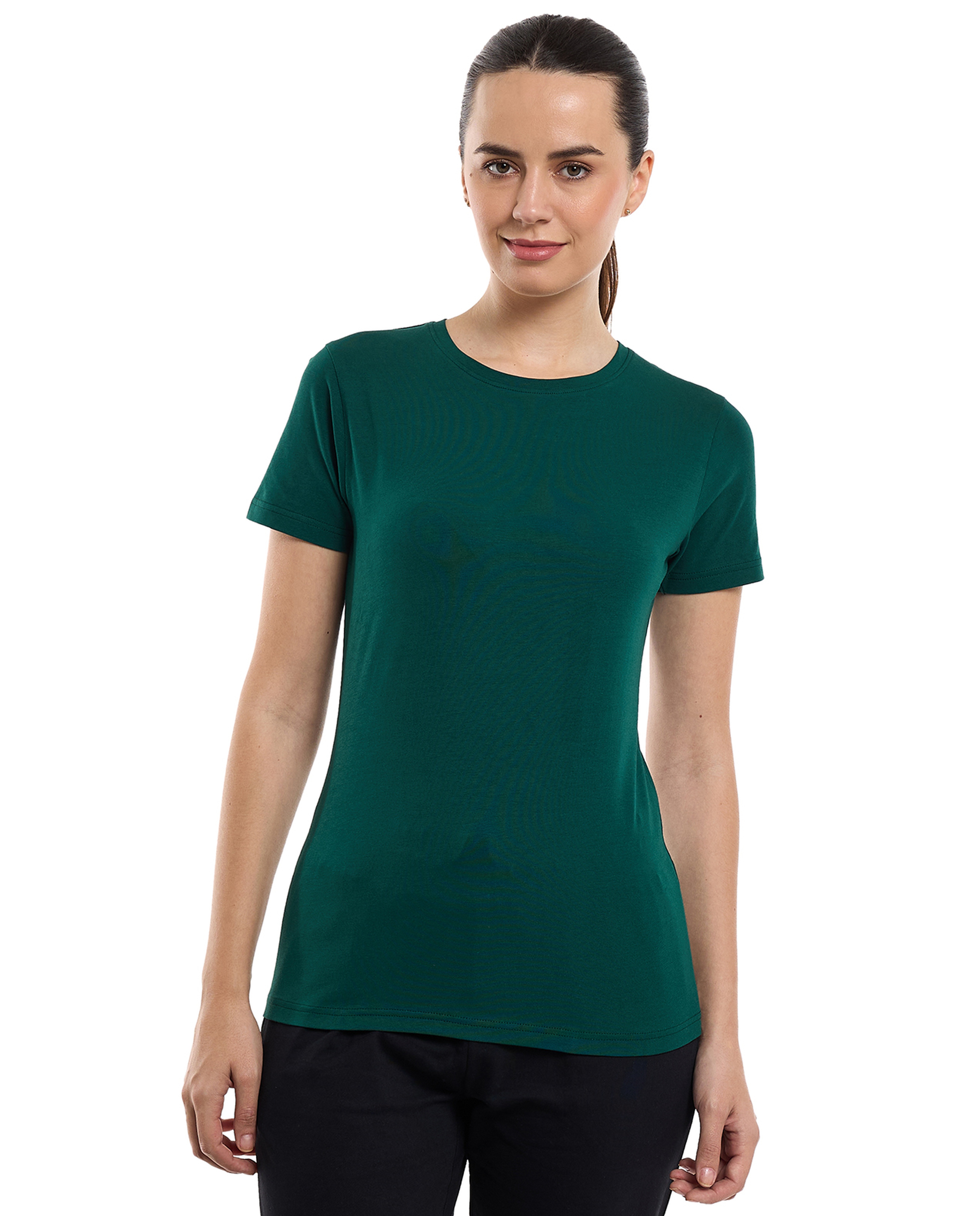 Solid T-Shirt with Crew Neck and Short Sleeves