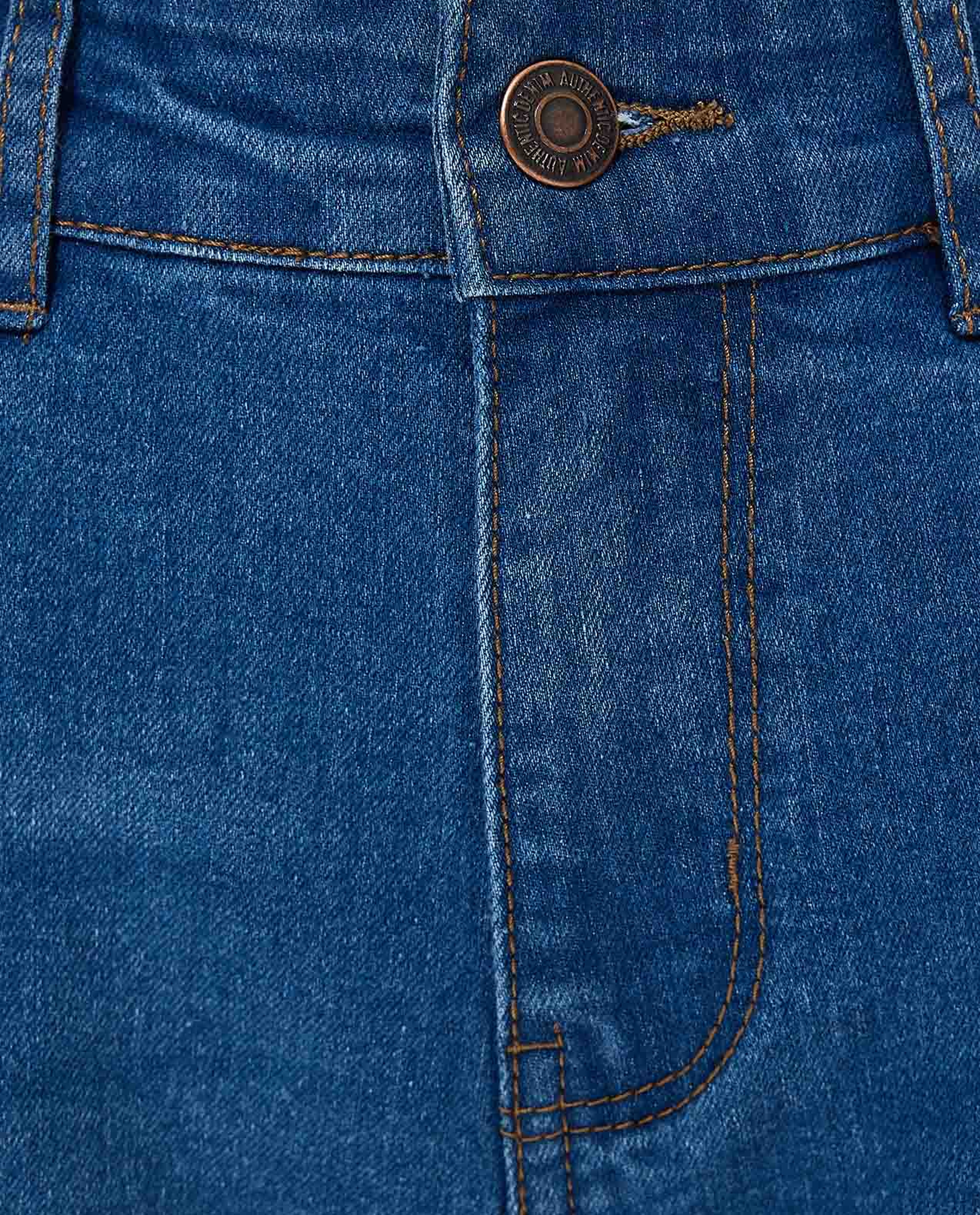 Faded Denim Shorts with Button Closure