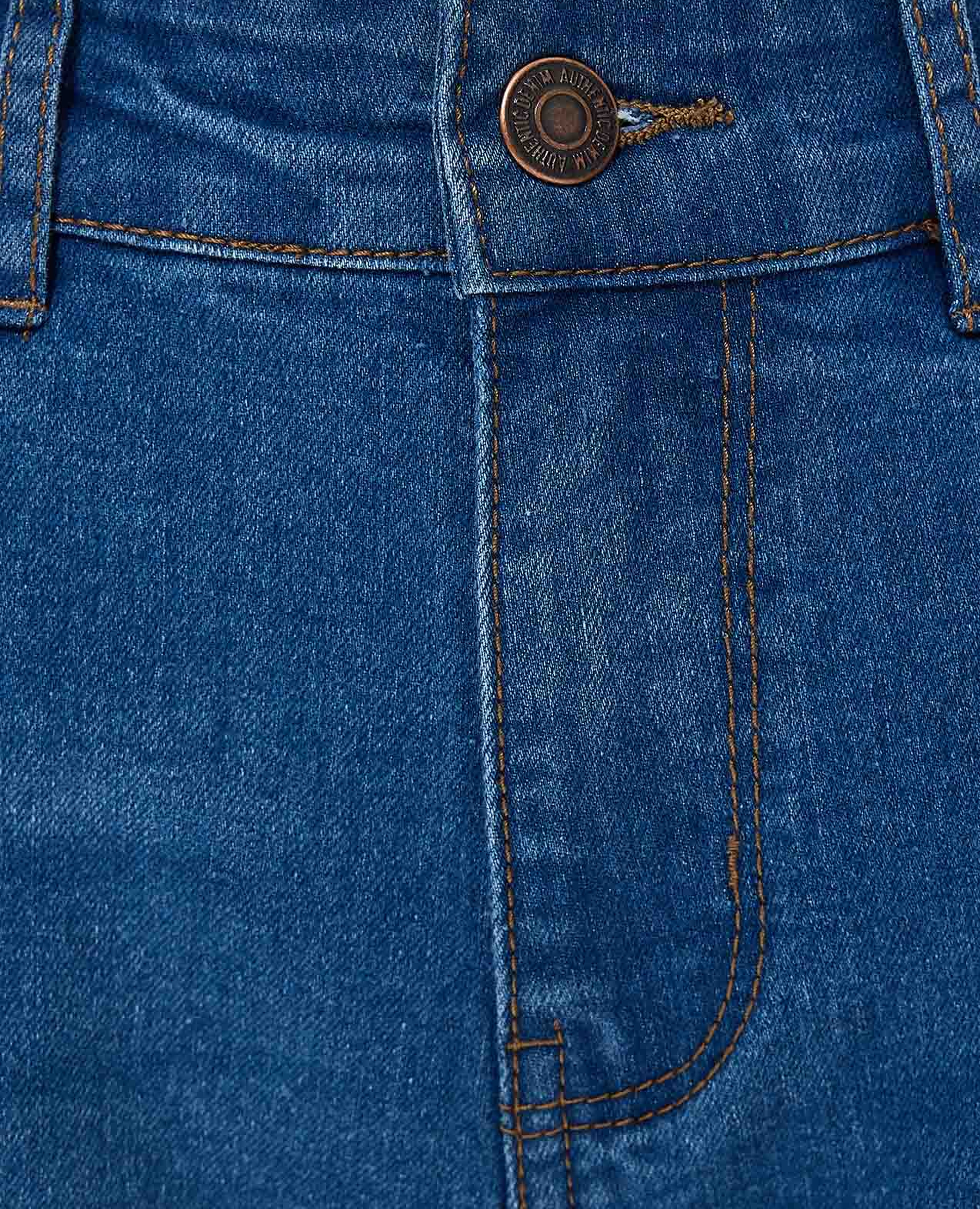 Faded Denim Shorts with Button Closure