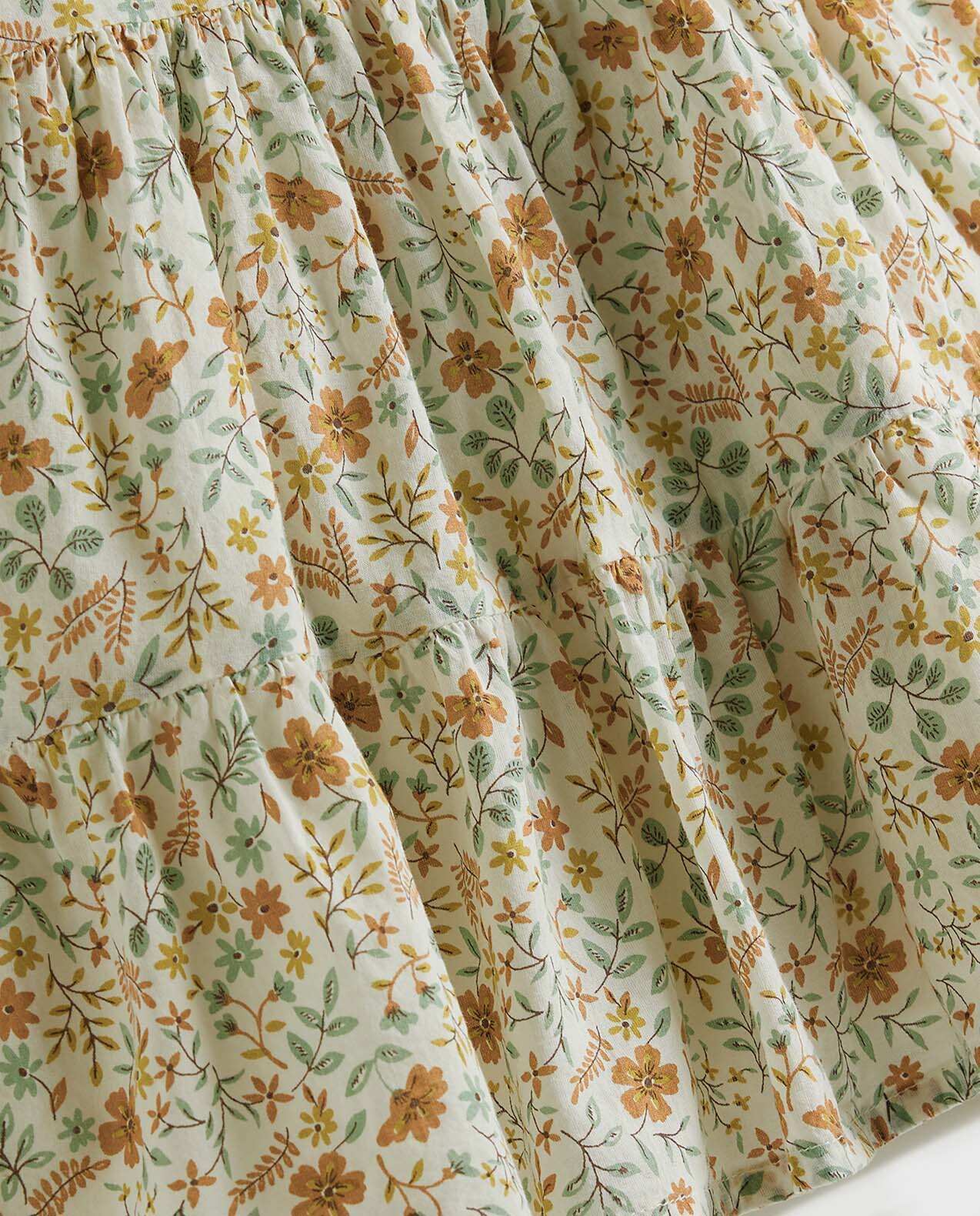 Floral Print Dress with Round Neck and Cap Sleeves