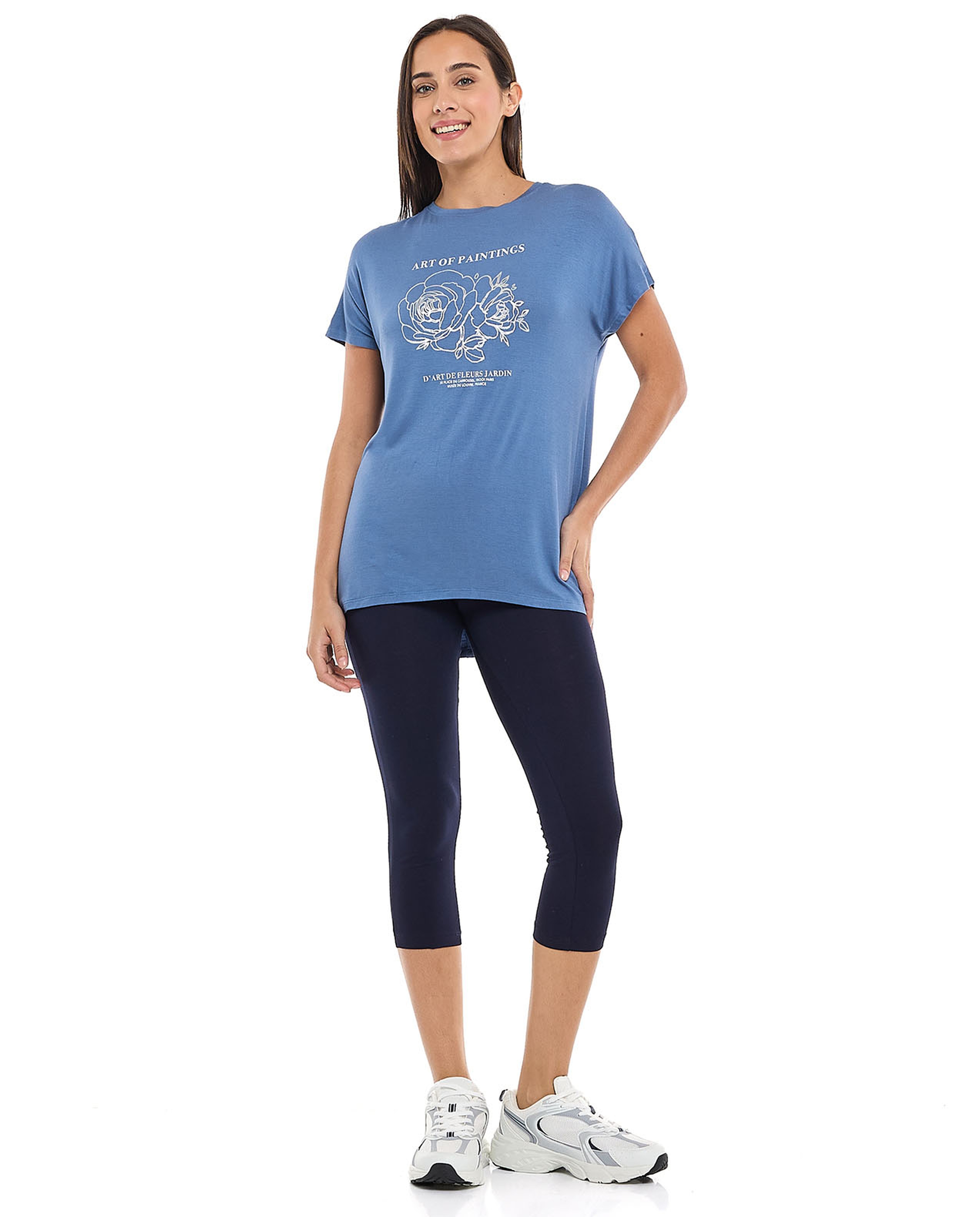 Printed T-Shirt with Crew Neck and Short Sleeves