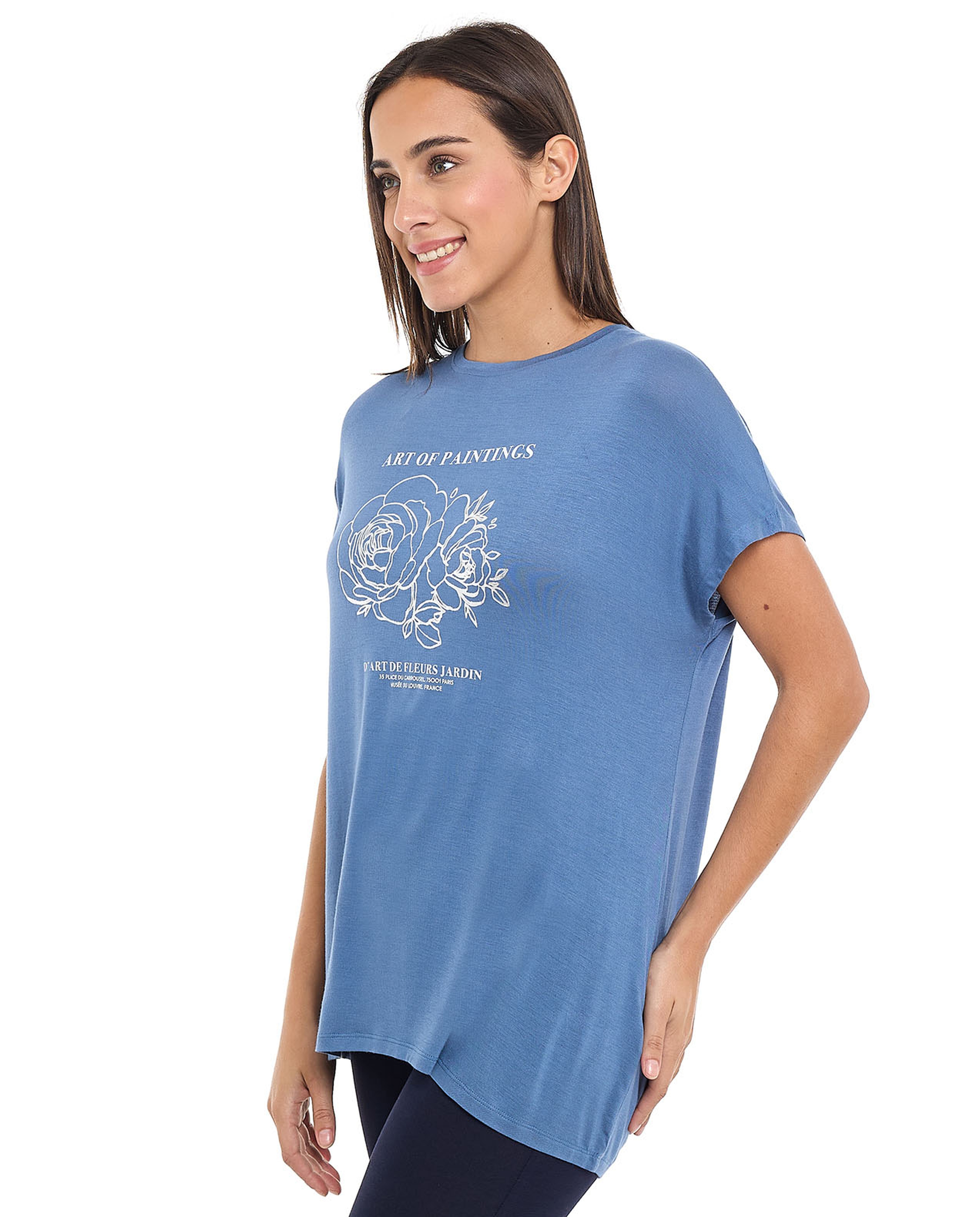 Printed T-Shirt with Crew Neck and Short Sleeves