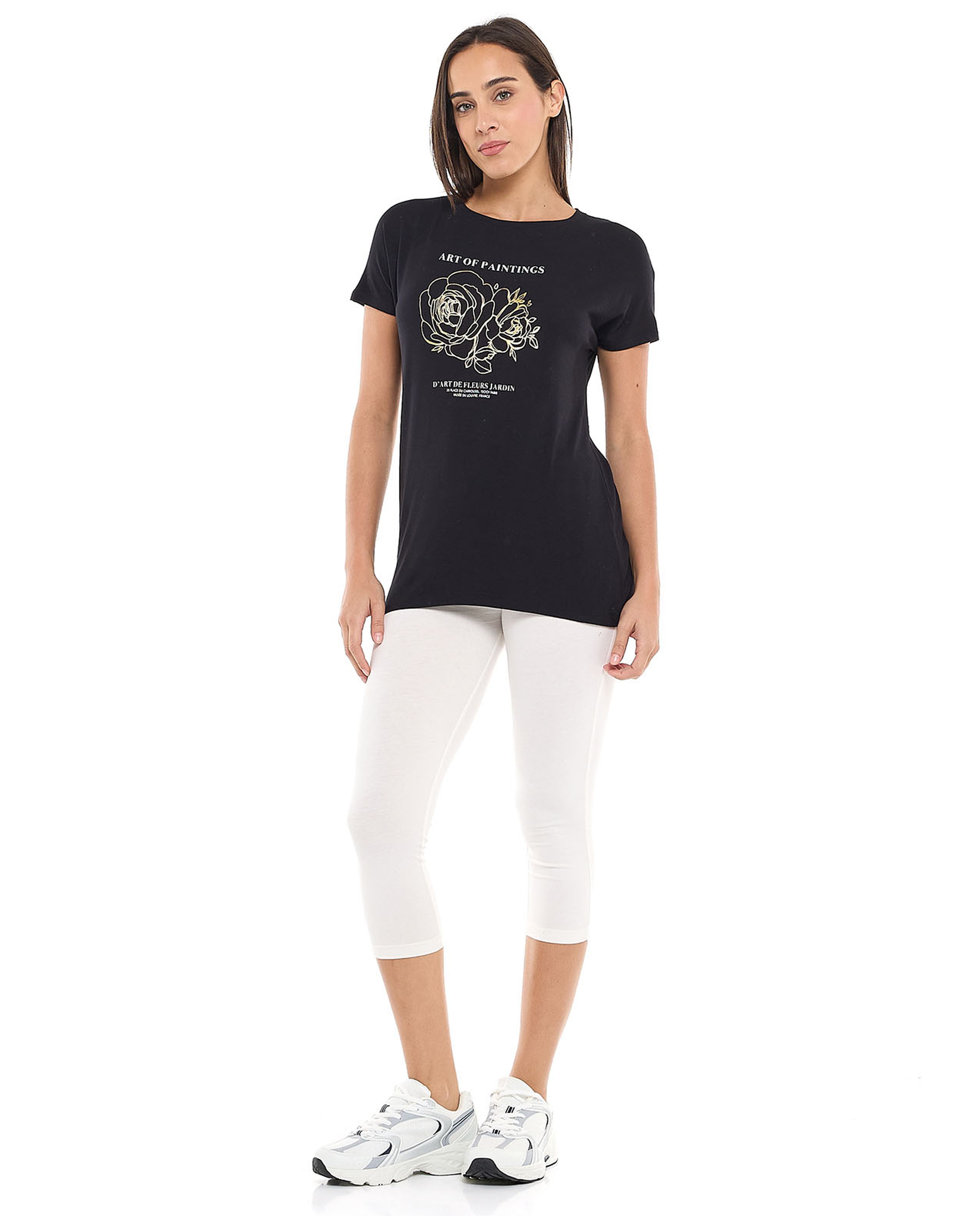 Printed T-Shirt with Crew Neck and Short Sleeves