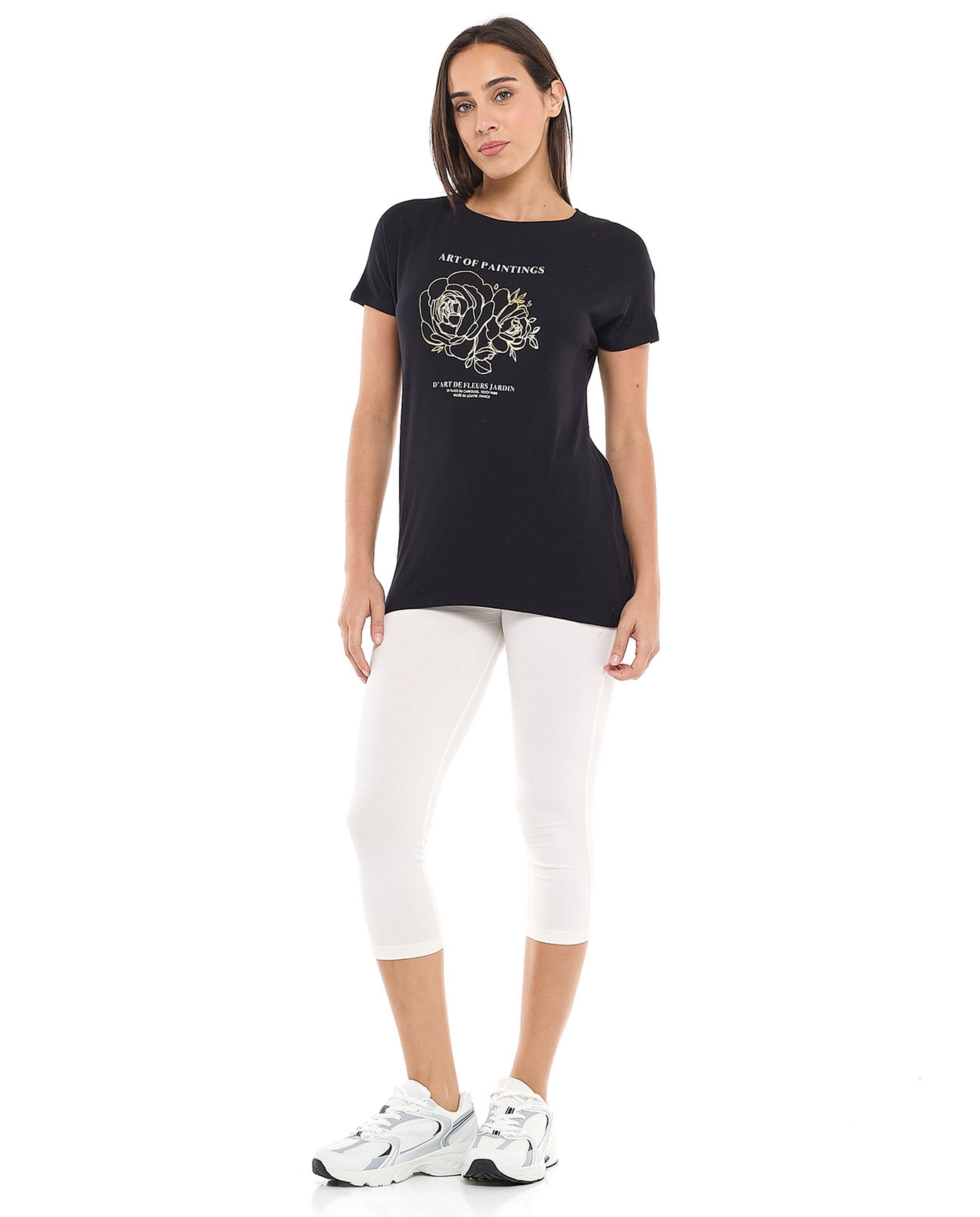 Printed T-Shirt with Crew Neck and Short Sleeves