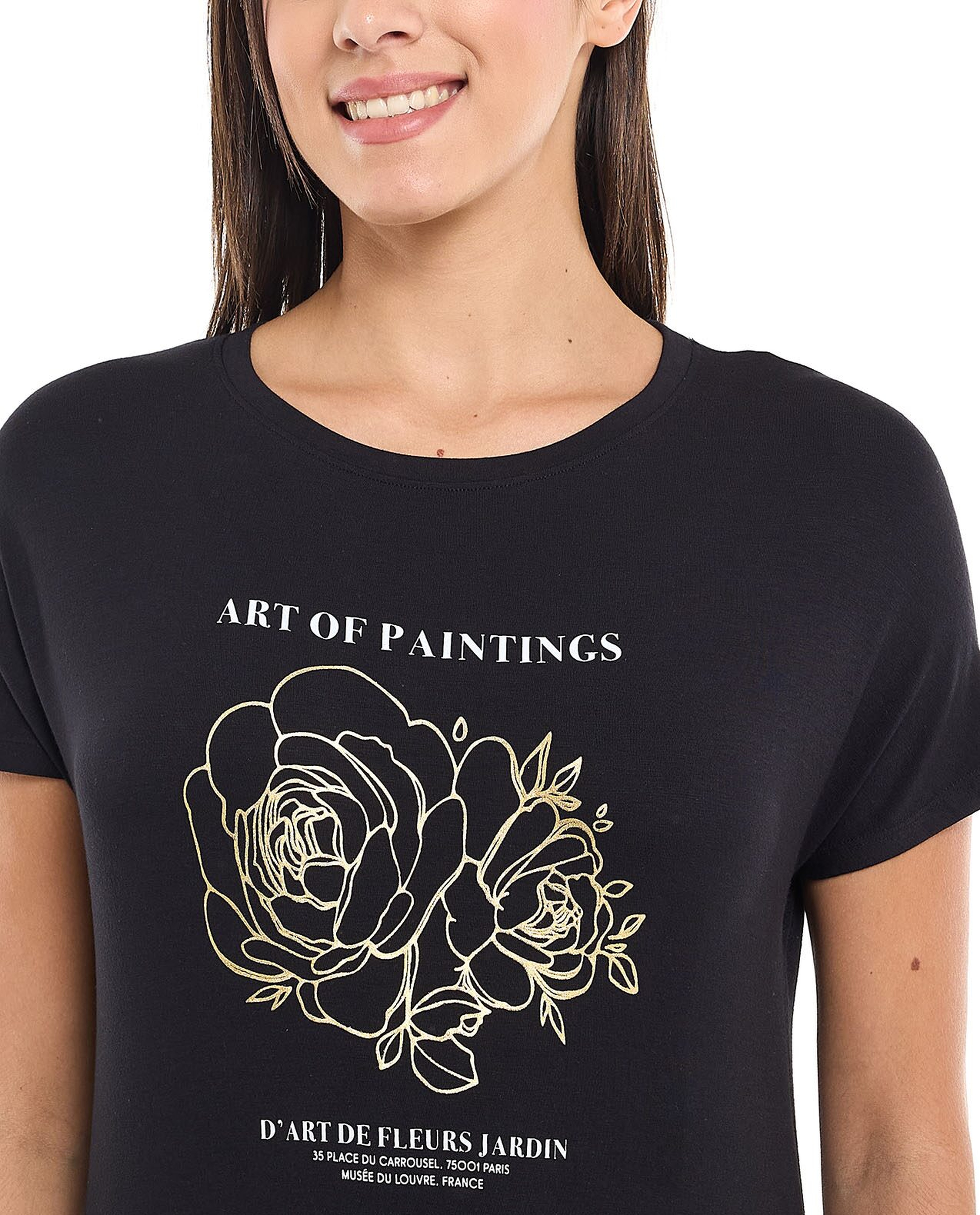 Printed T-Shirt with Crew Neck and Short Sleeves