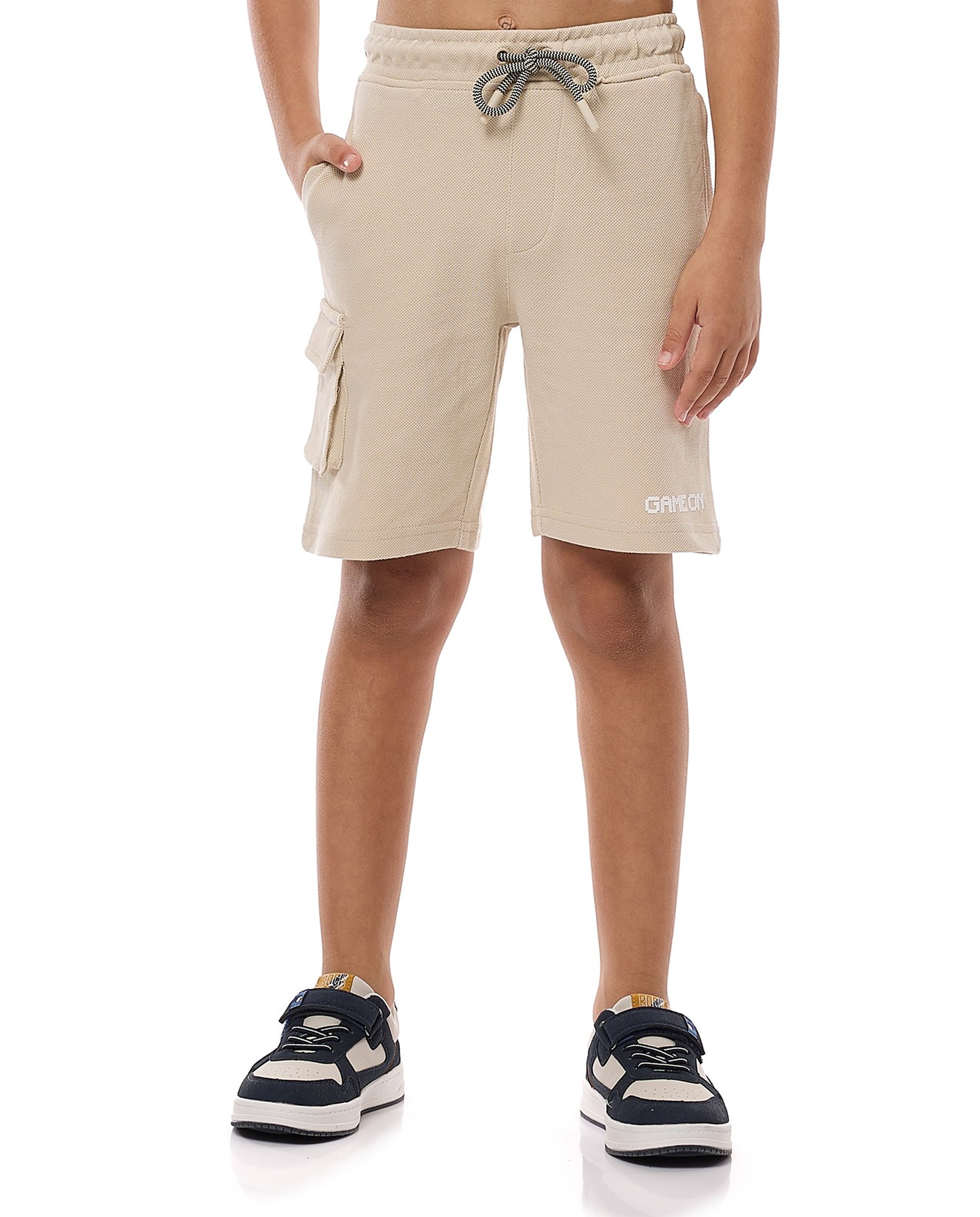 Textured Knit Shorts with Drawstring Waist