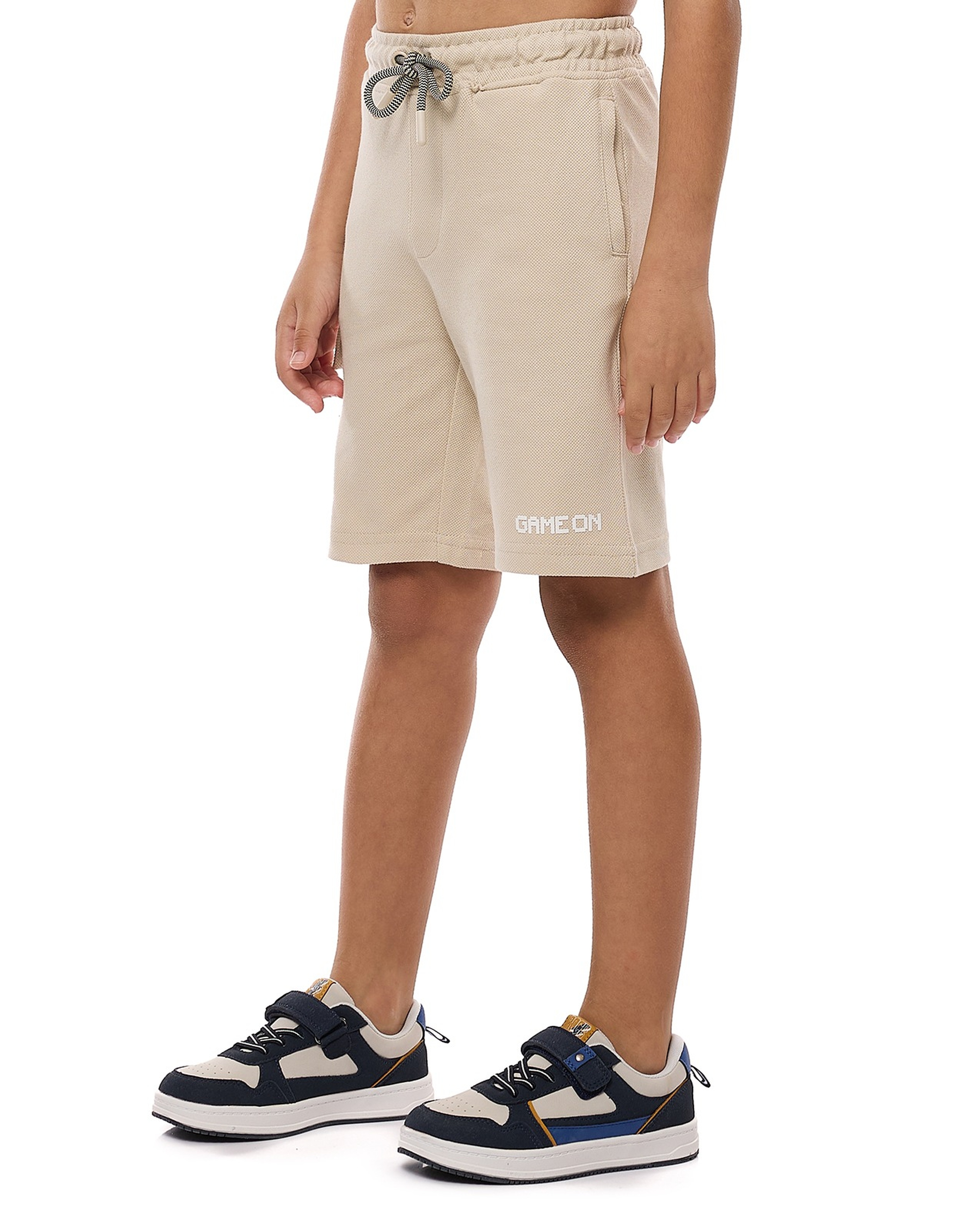 Textured Knit Shorts with Drawstring Waist