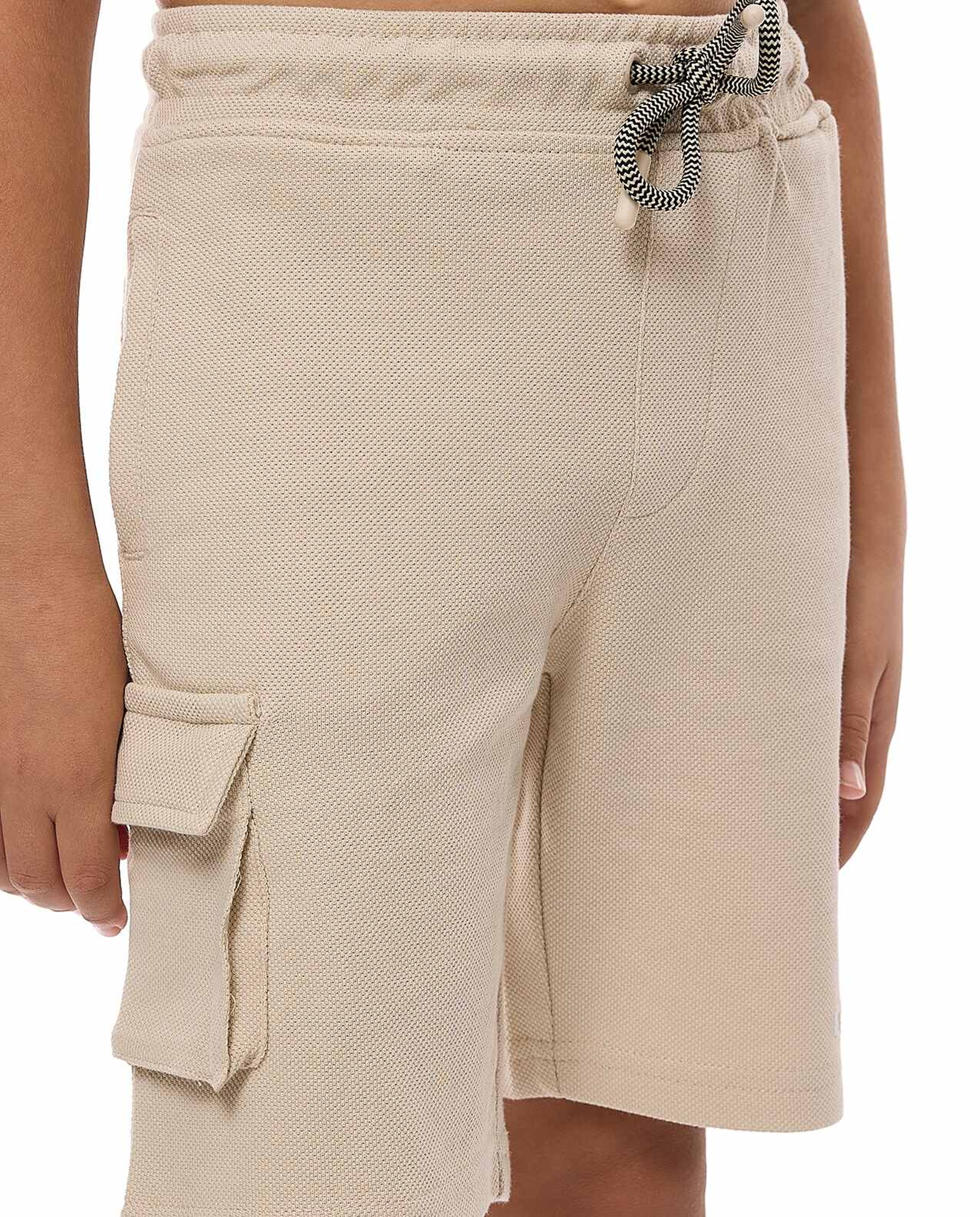 Textured Knit Shorts with Drawstring Waist