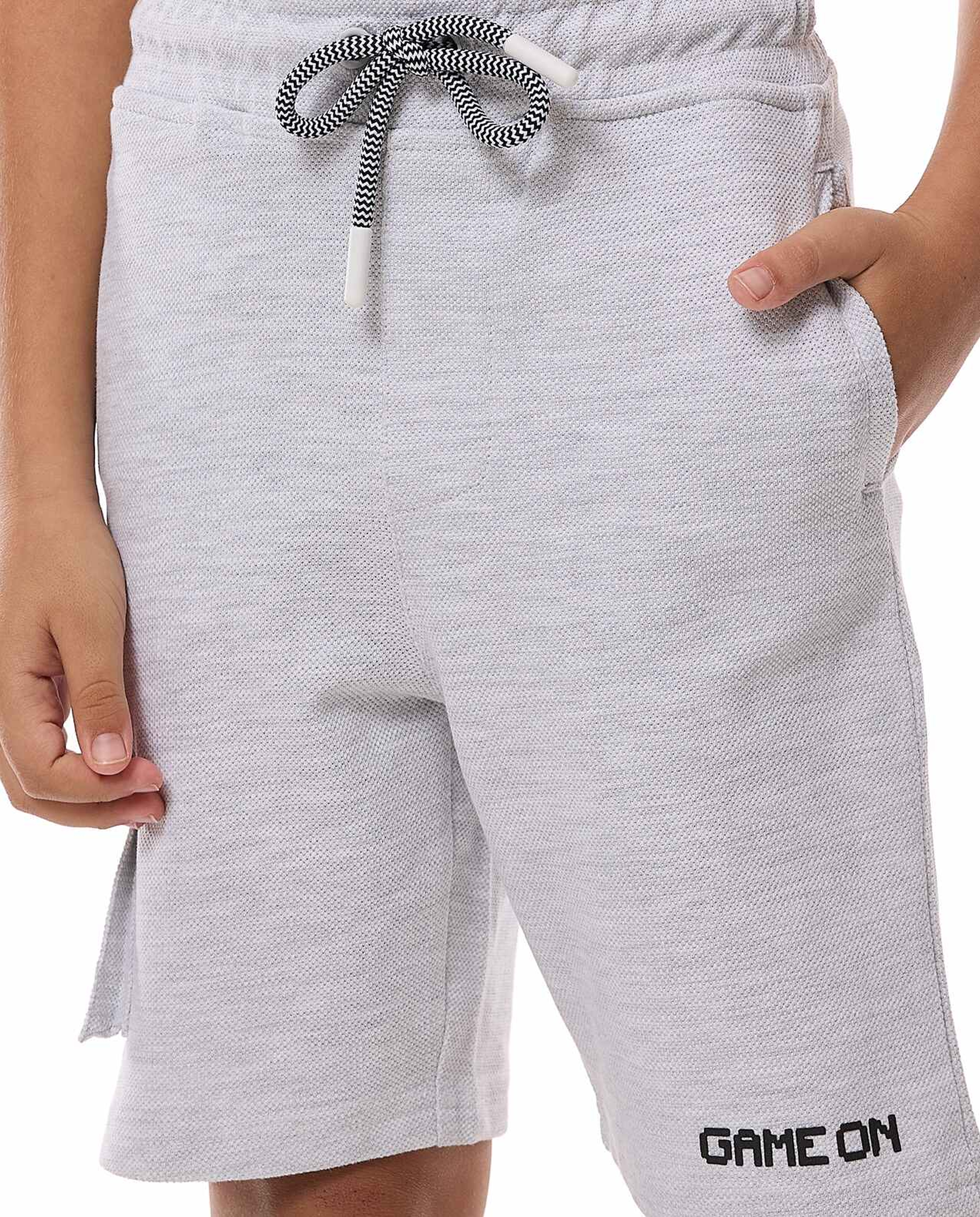 Textured Knit Shorts with Drawstring Waist