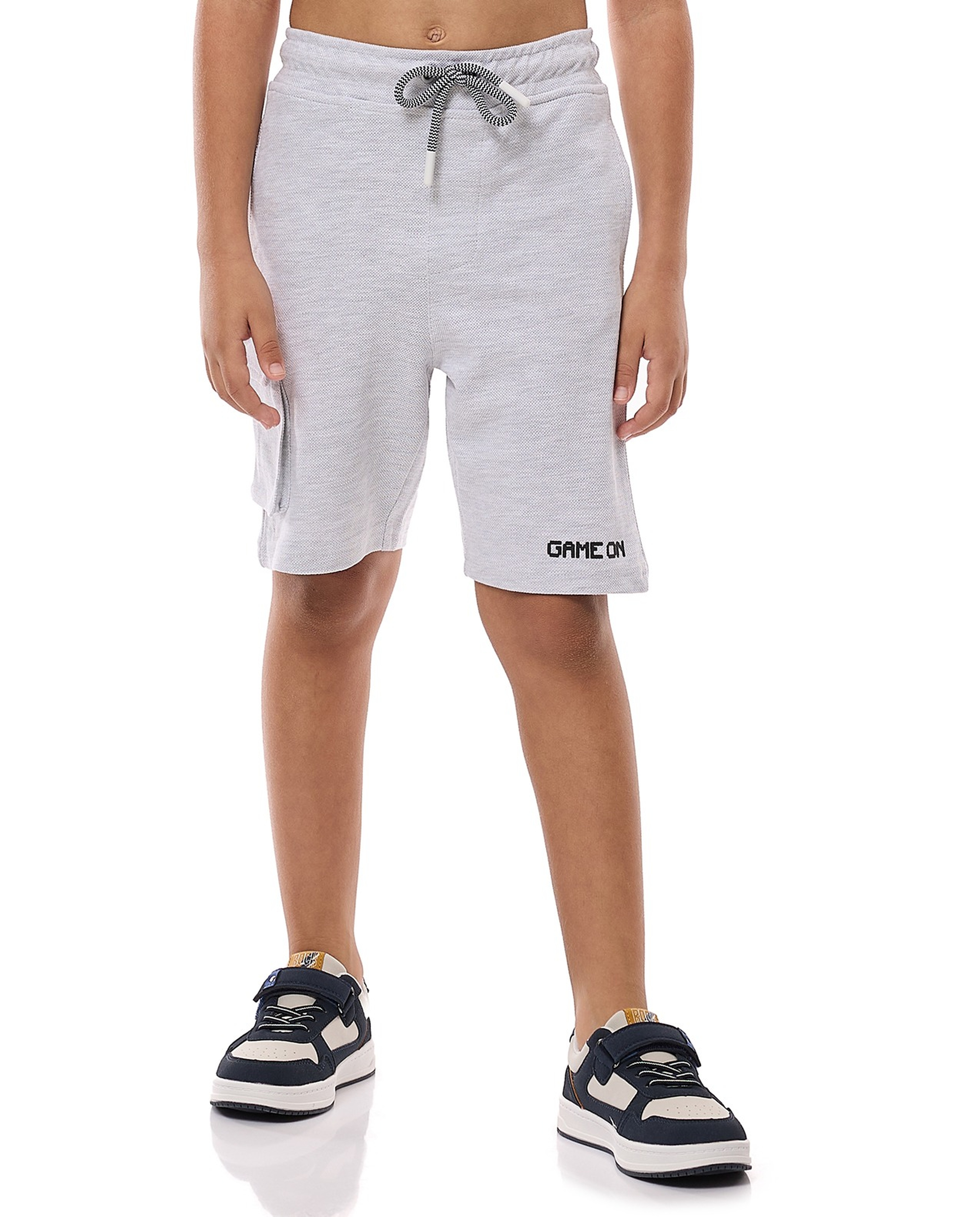 Textured Knit Shorts with Drawstring Waist