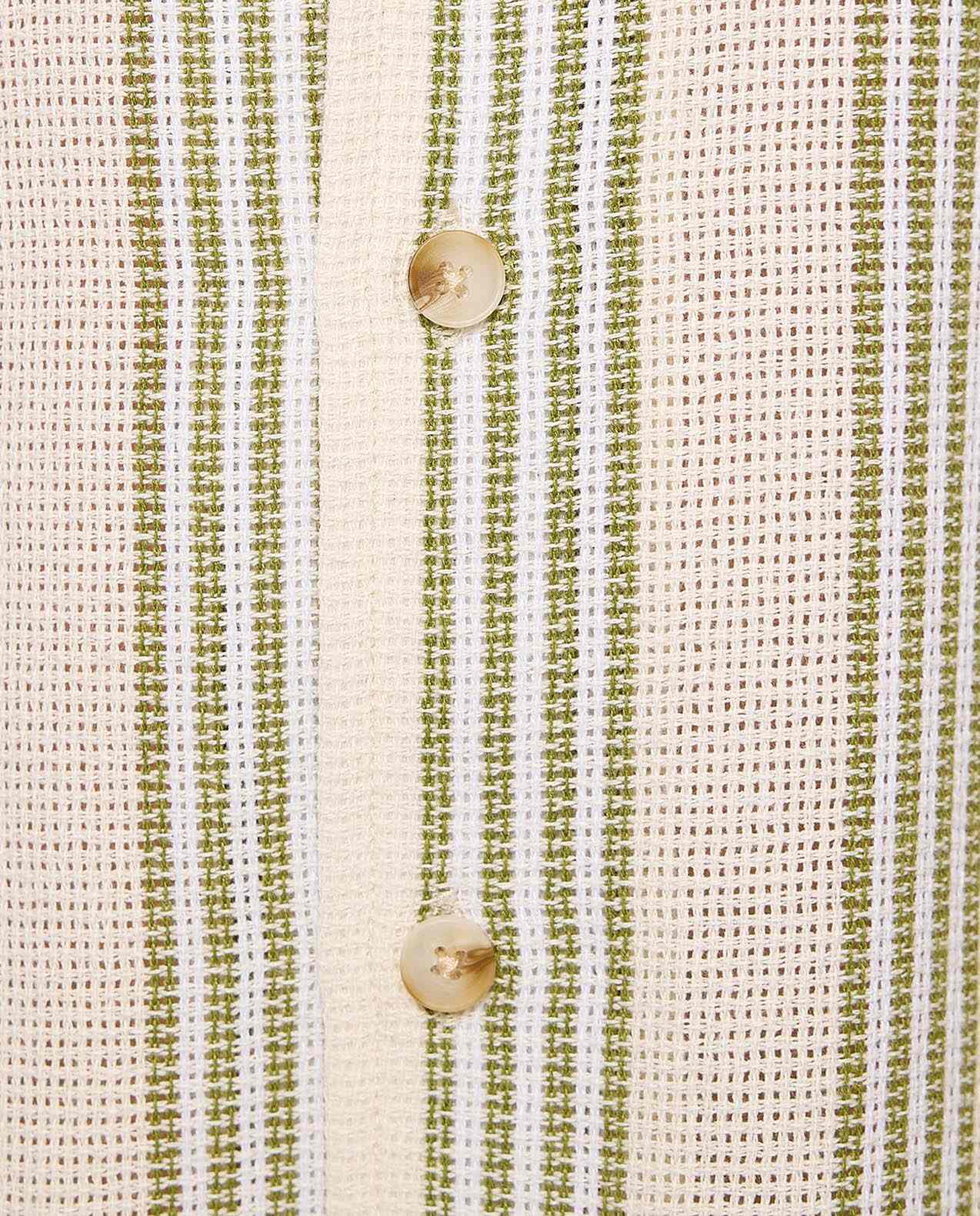 Striped Shirt with Revere Collar and Short Sleeves