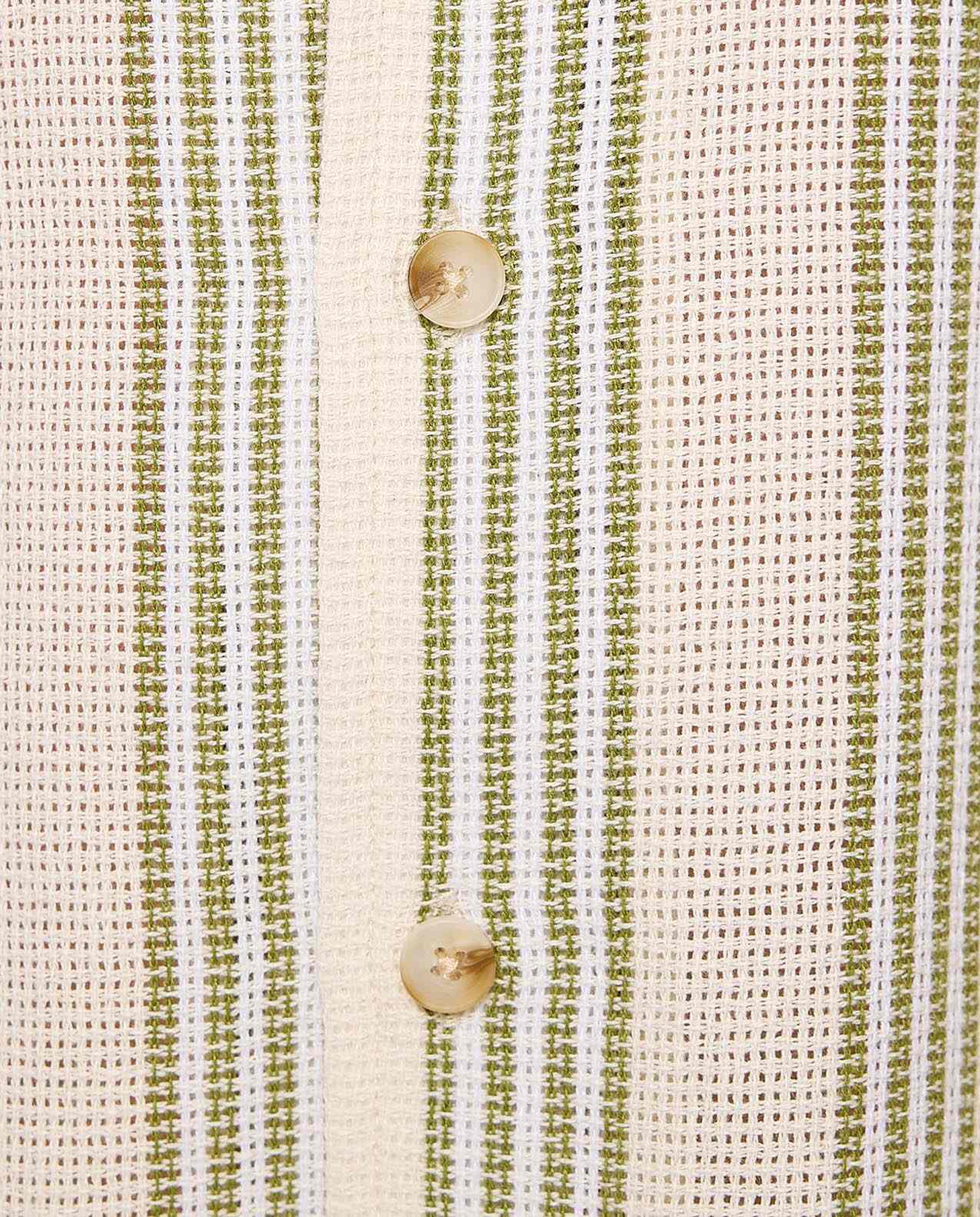 Striped Shirt with Revere Collar and Short Sleeves