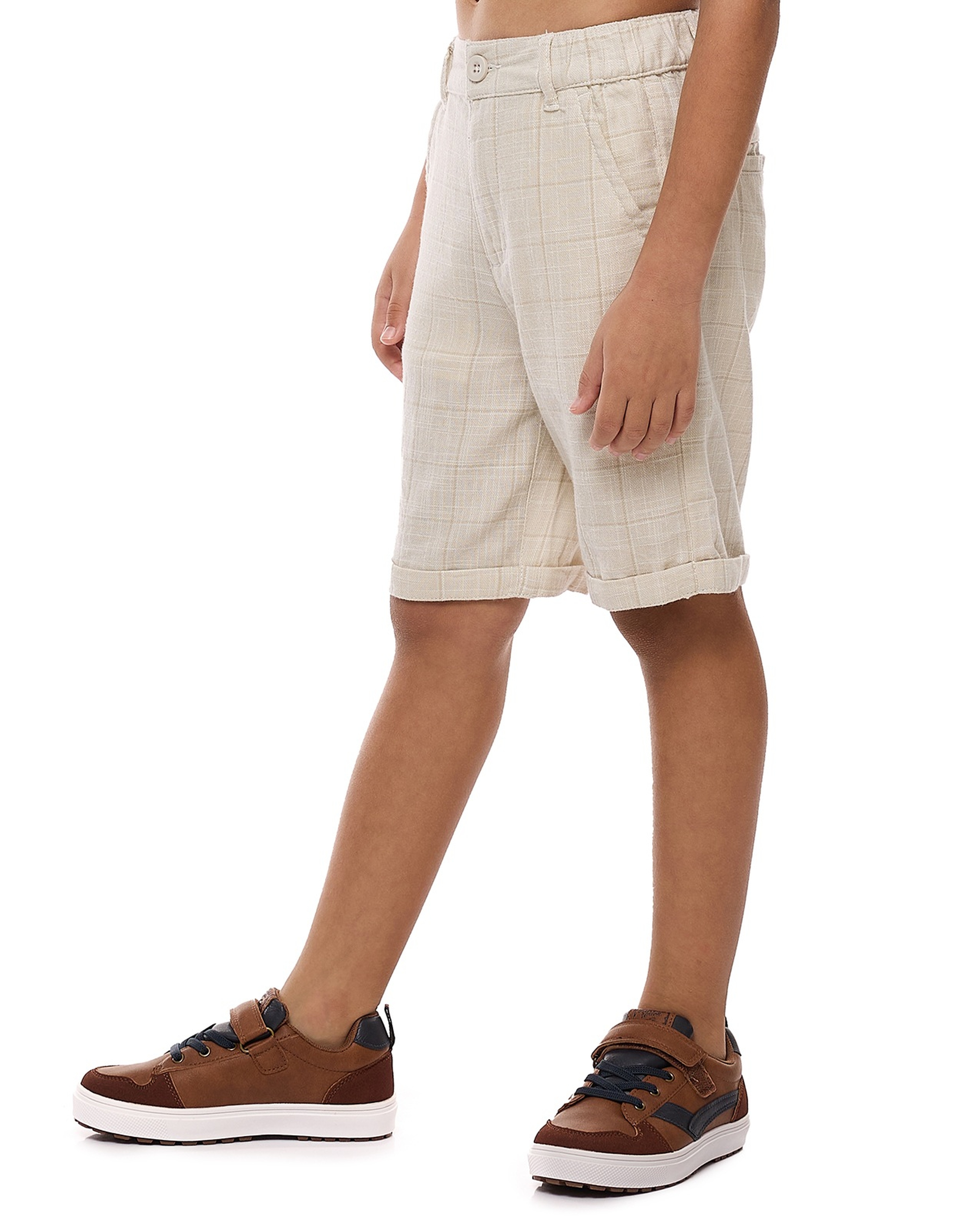 Woven Shorts with Button Closure
