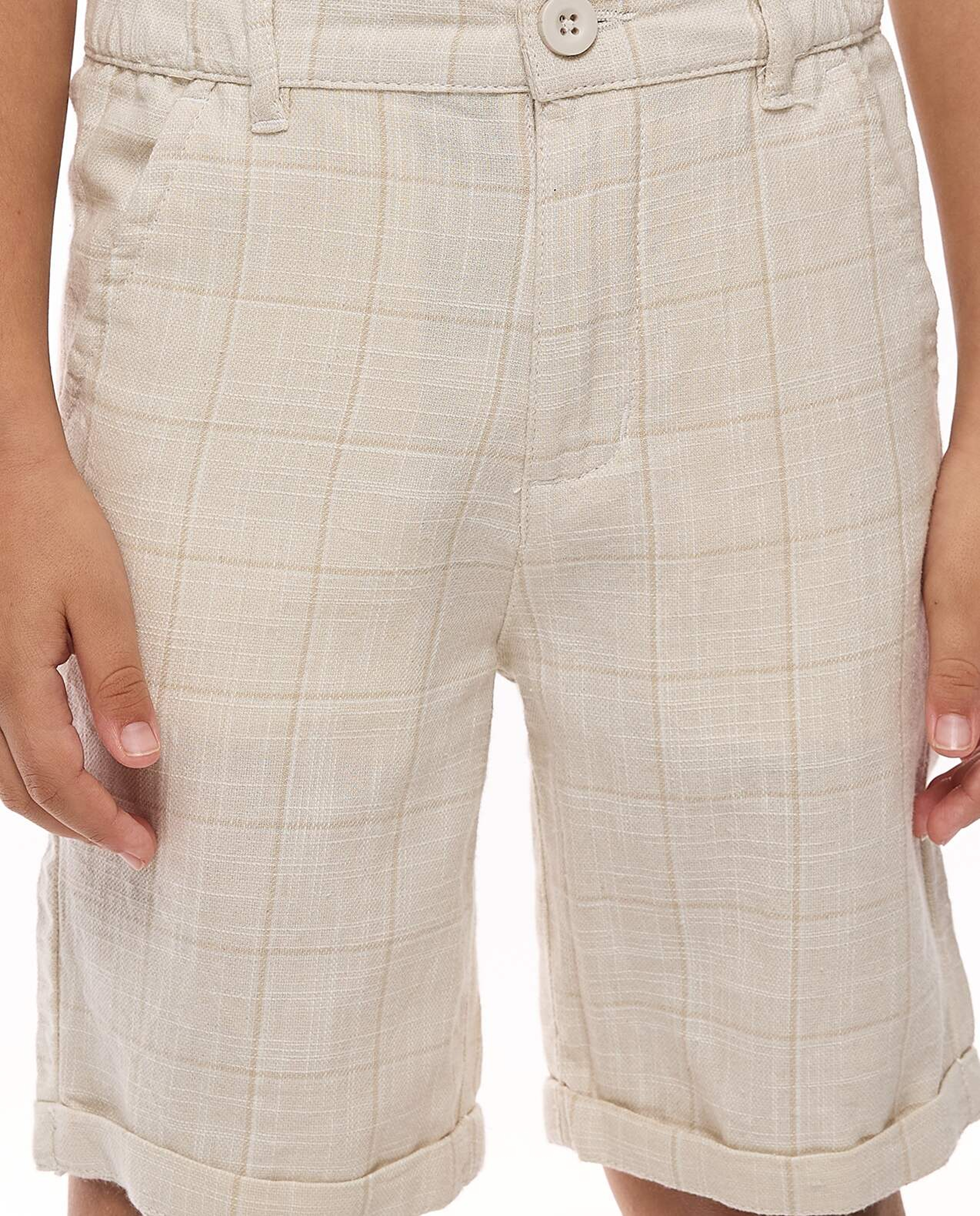 Woven Shorts with Button Closure